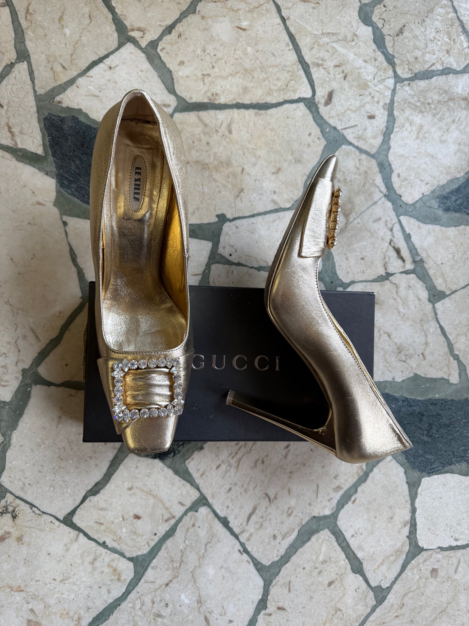 Tacchi gioiello  Le Silla oro e Swarovski