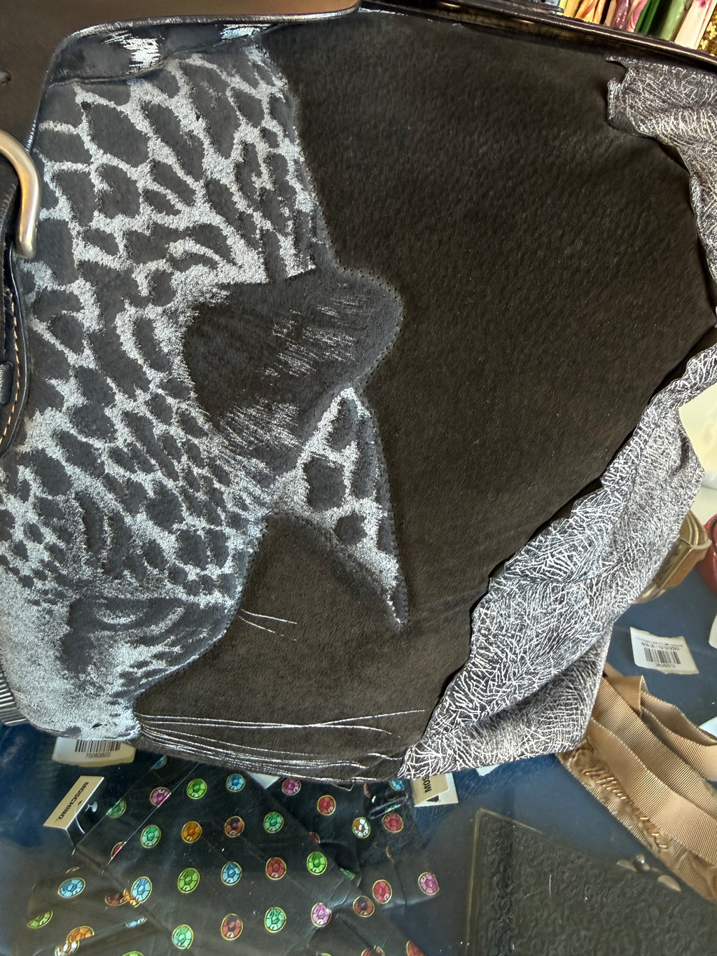 Borsa Roberto Cavalli da viaggio giaguaro patchwork anni 80