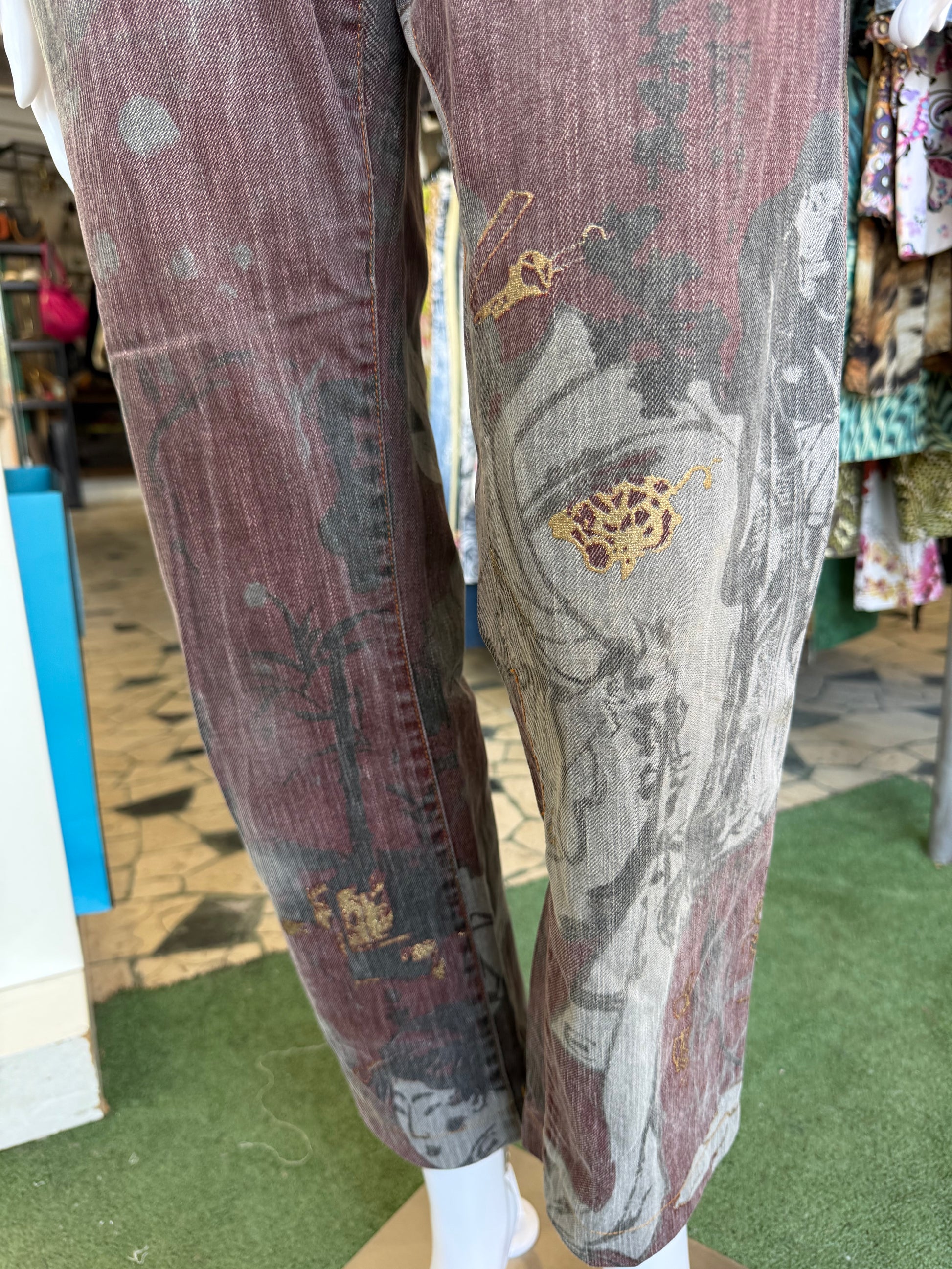 Jeans Roberto Cavalli jeisha giapponese 00s