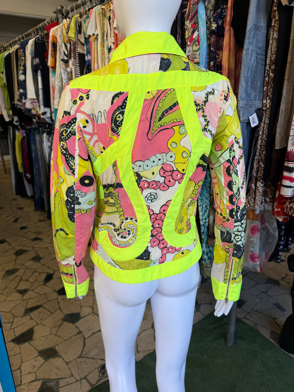 Giacca Christian Lacroix stampa fluo 00s