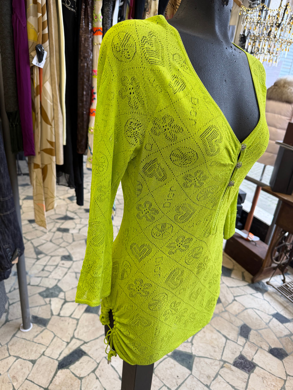 Christian Dior SS2005 peace patchwork abito lungo/ top