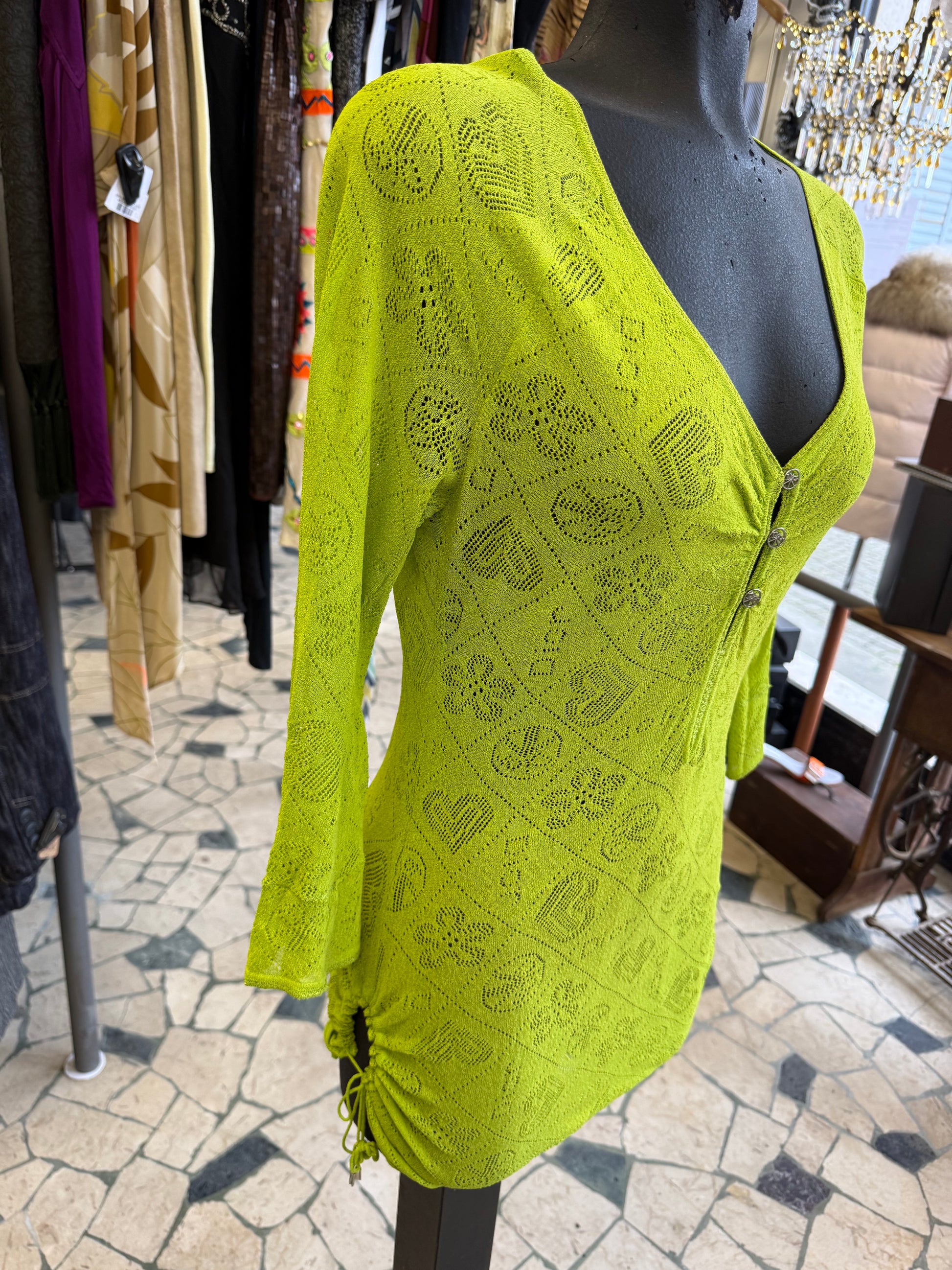 Christian Dior SS2005 peace patchwork abito lungo/ top