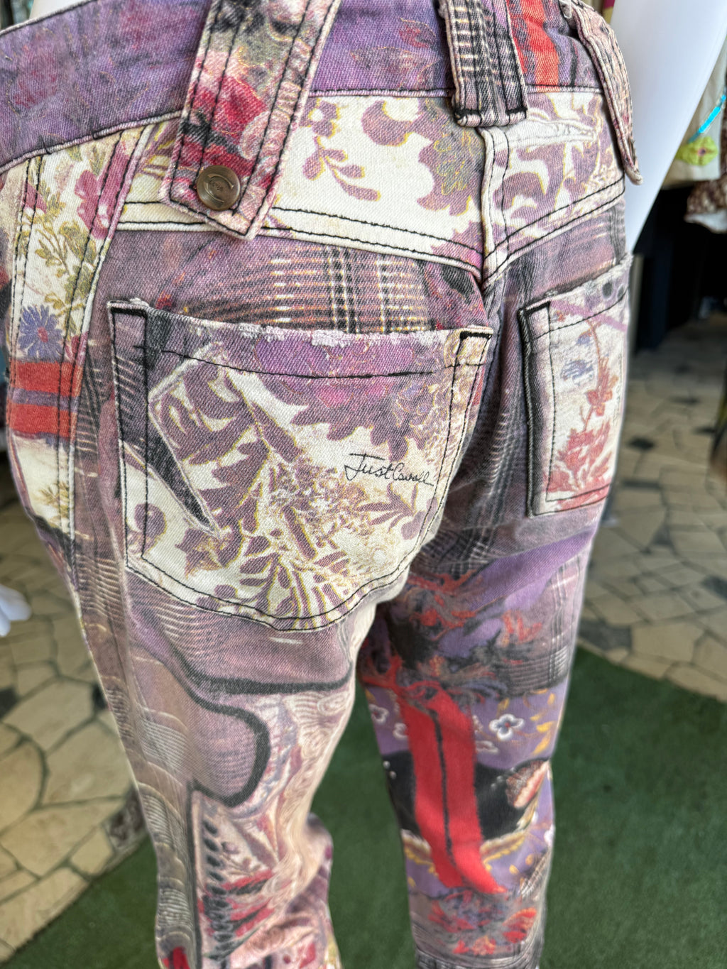 Jeans patchwork Roberto Cavalli Capri 2000s
