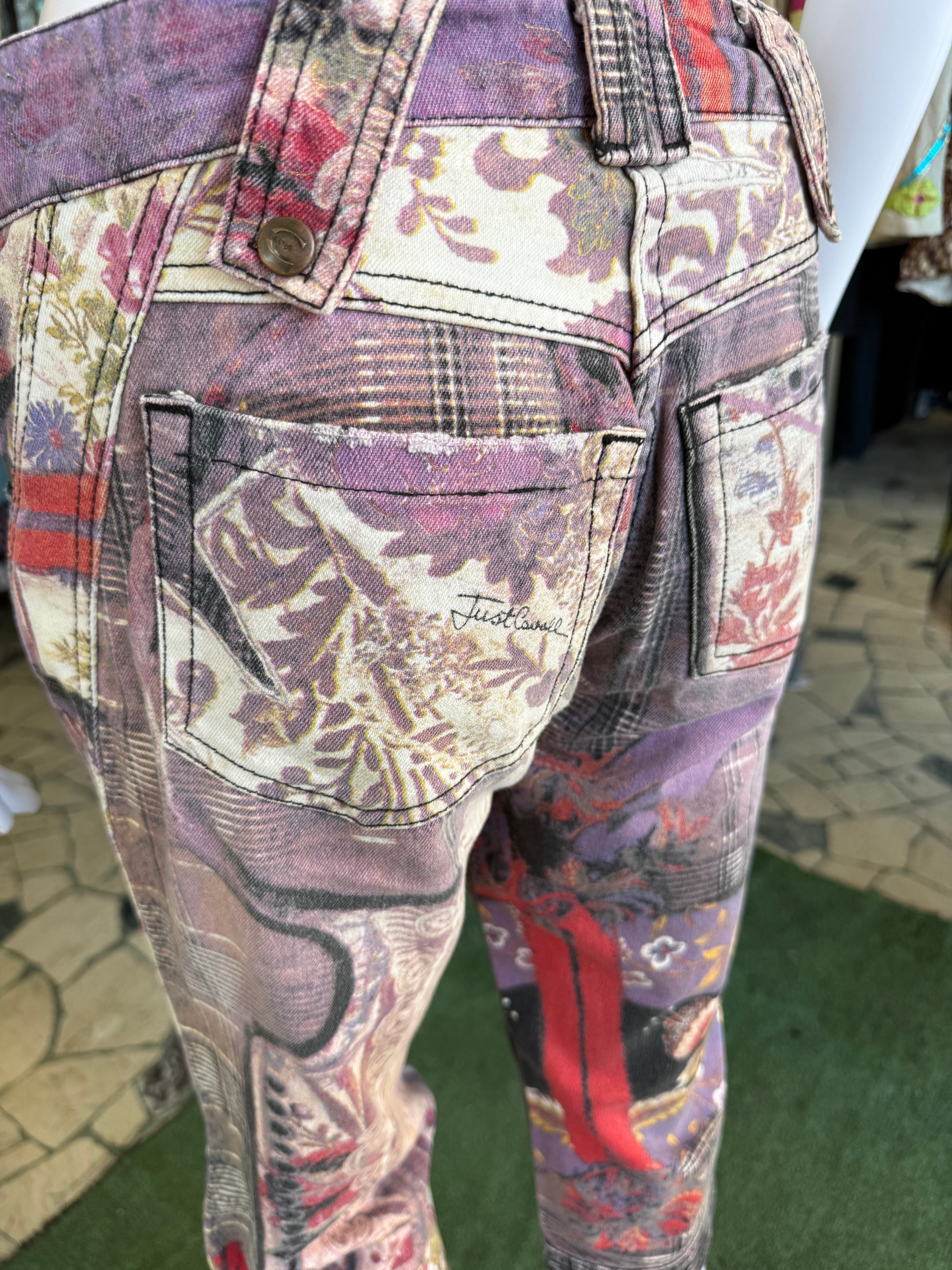 Jeans patchwork Roberto Cavalli Capri 2000s