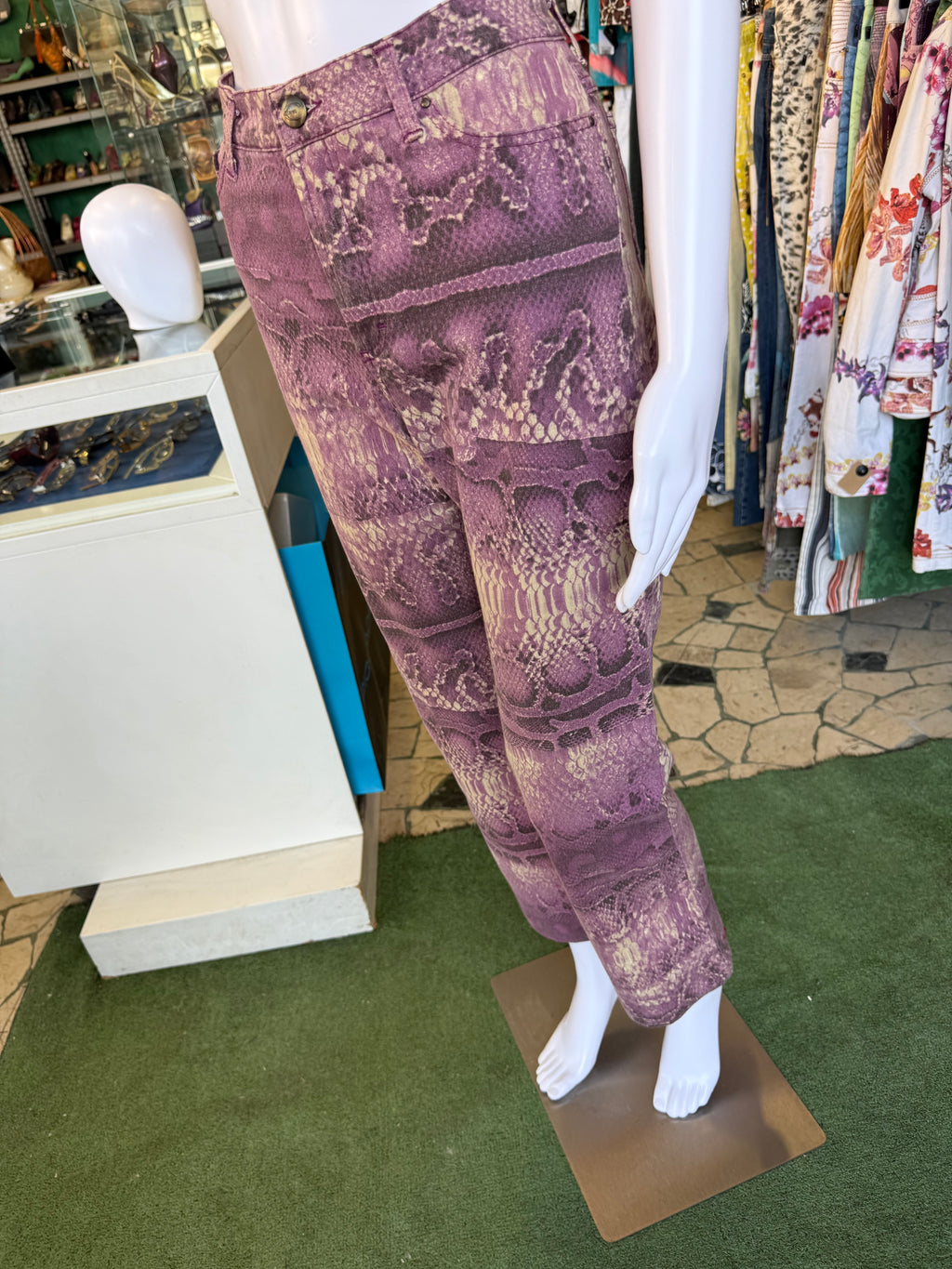 Jeans Roberto Cavalli pitone viola 00s