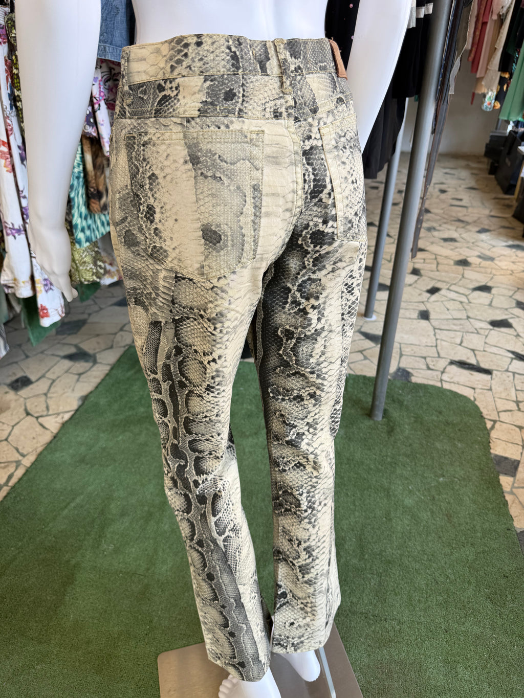 Jeans Roberto Cavalli pitone naturale 00s