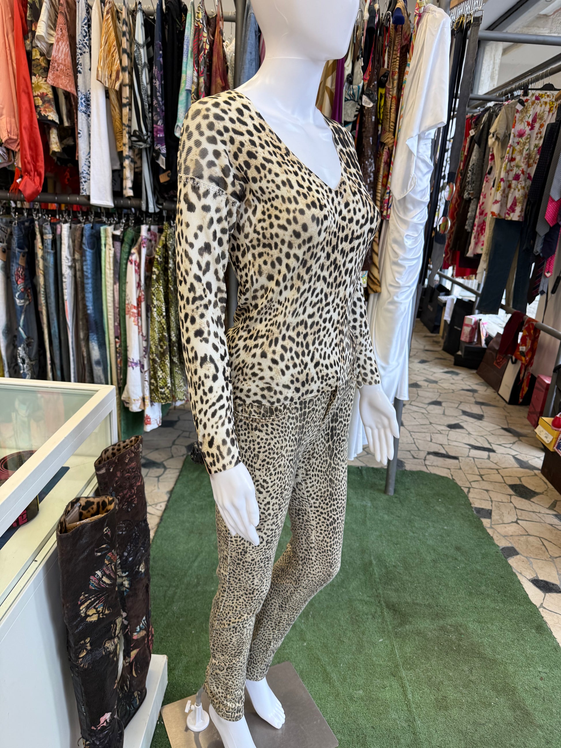 Completo Roberto Cavalli leopardo FW1997