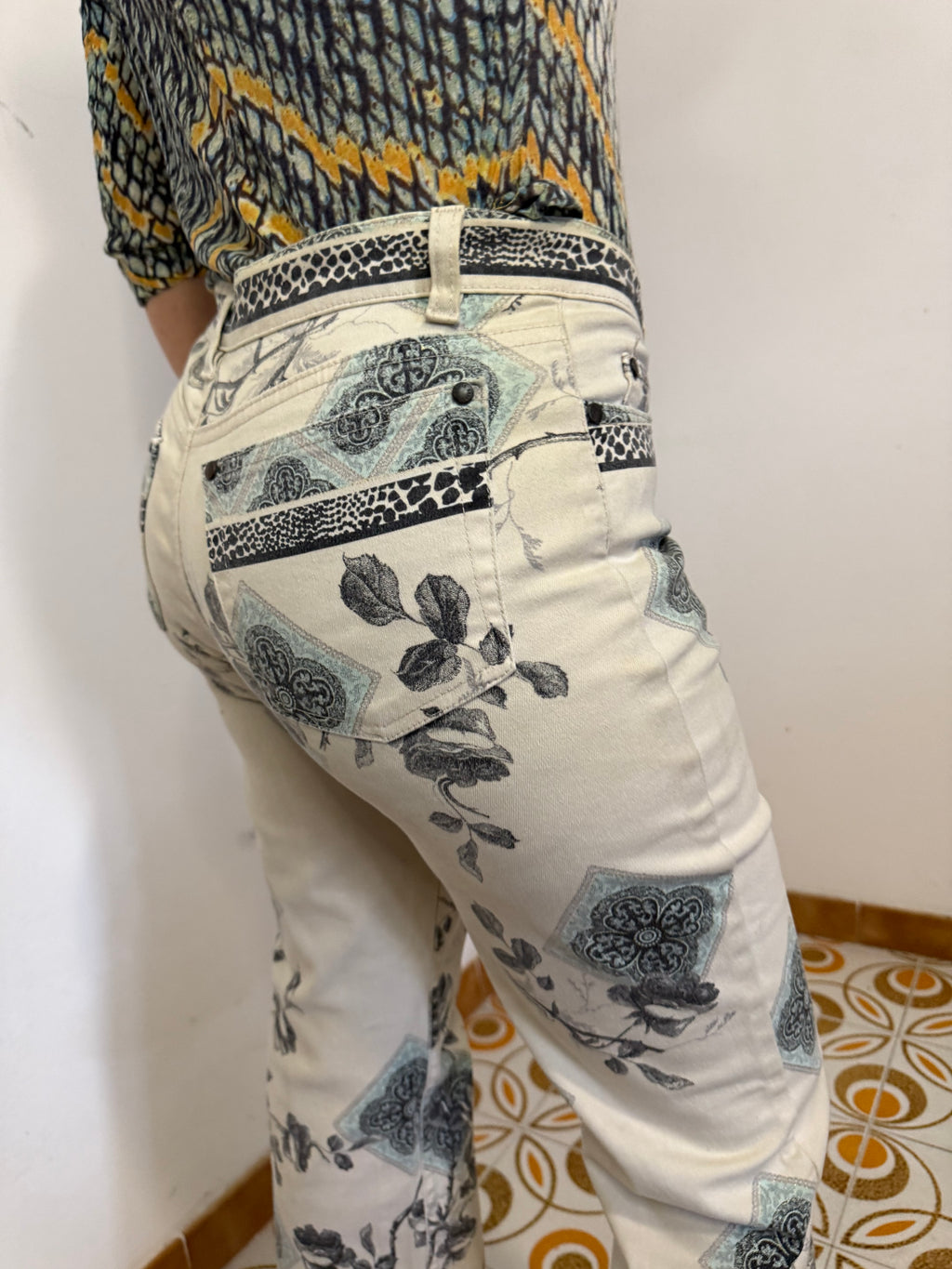 Jeans rose e mandala Roberto Cavalli FW2005