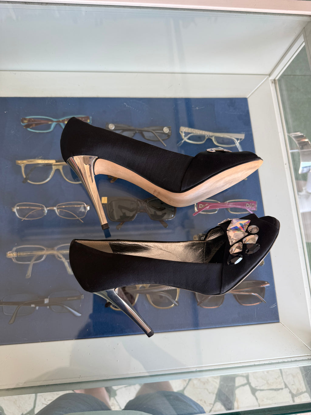 Tacchi Giuseppe Zanotti seta e pietre 00s nuovi