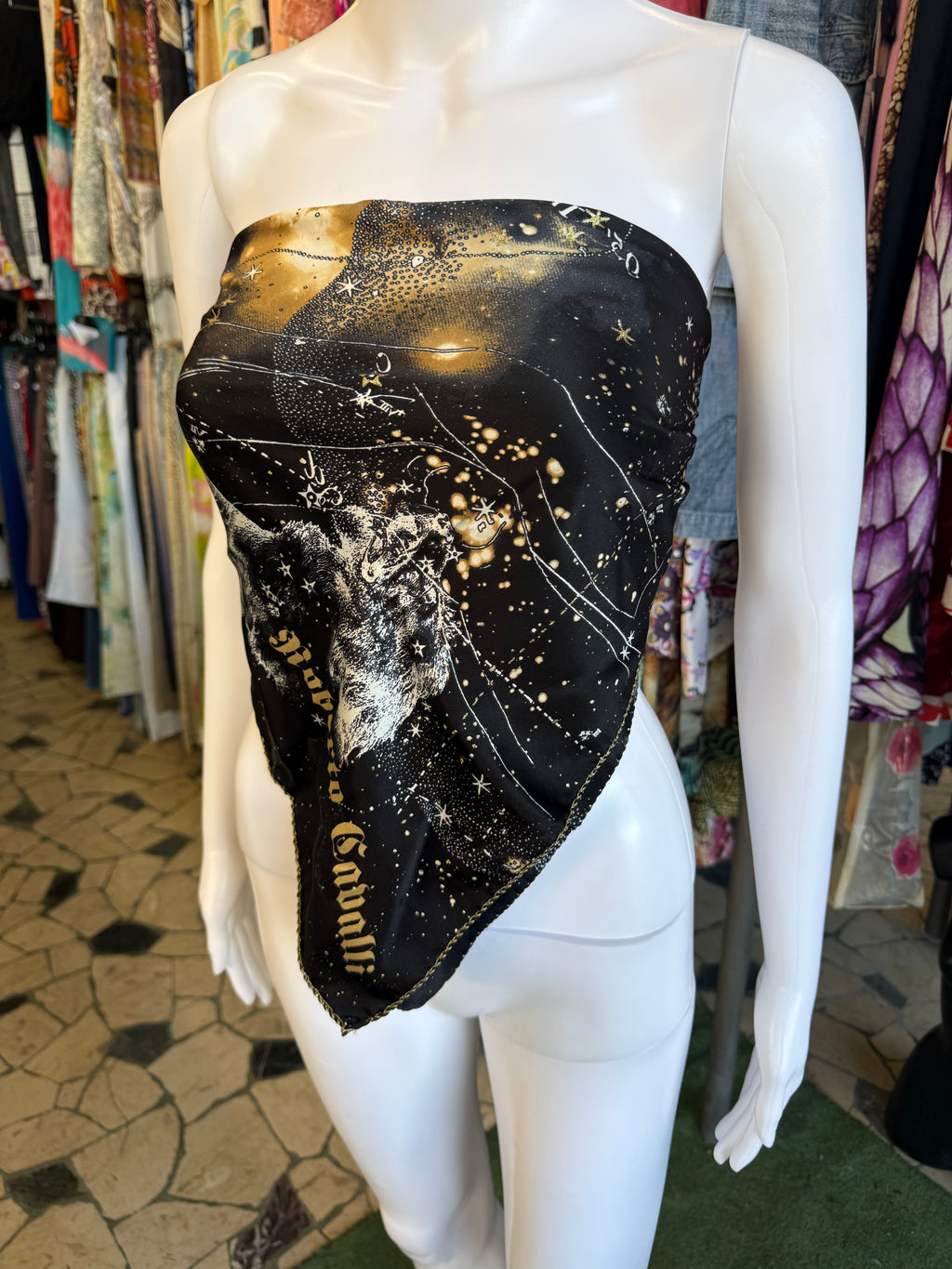 Top / foulard Roberto Cavalli FW2003 astrologia oroscopo
