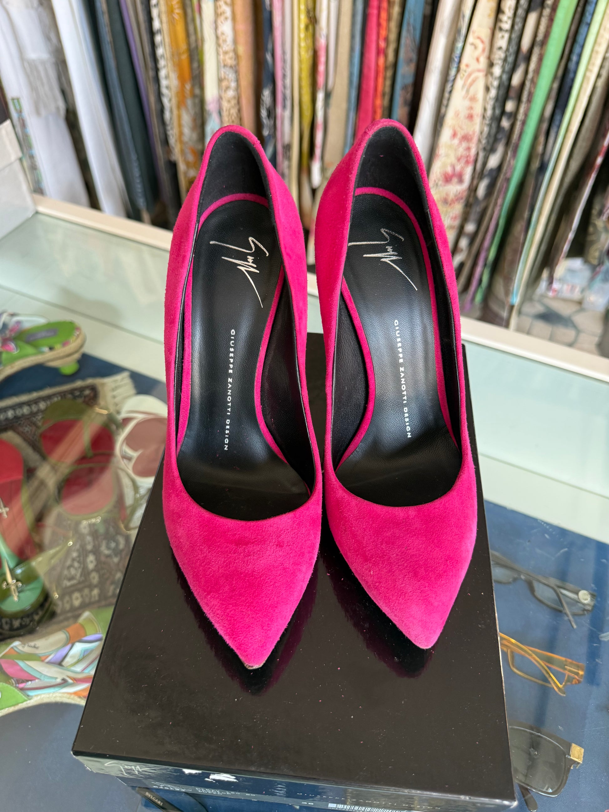 Décolleté Giuseppe Zanotti fucsia tacco acciaio