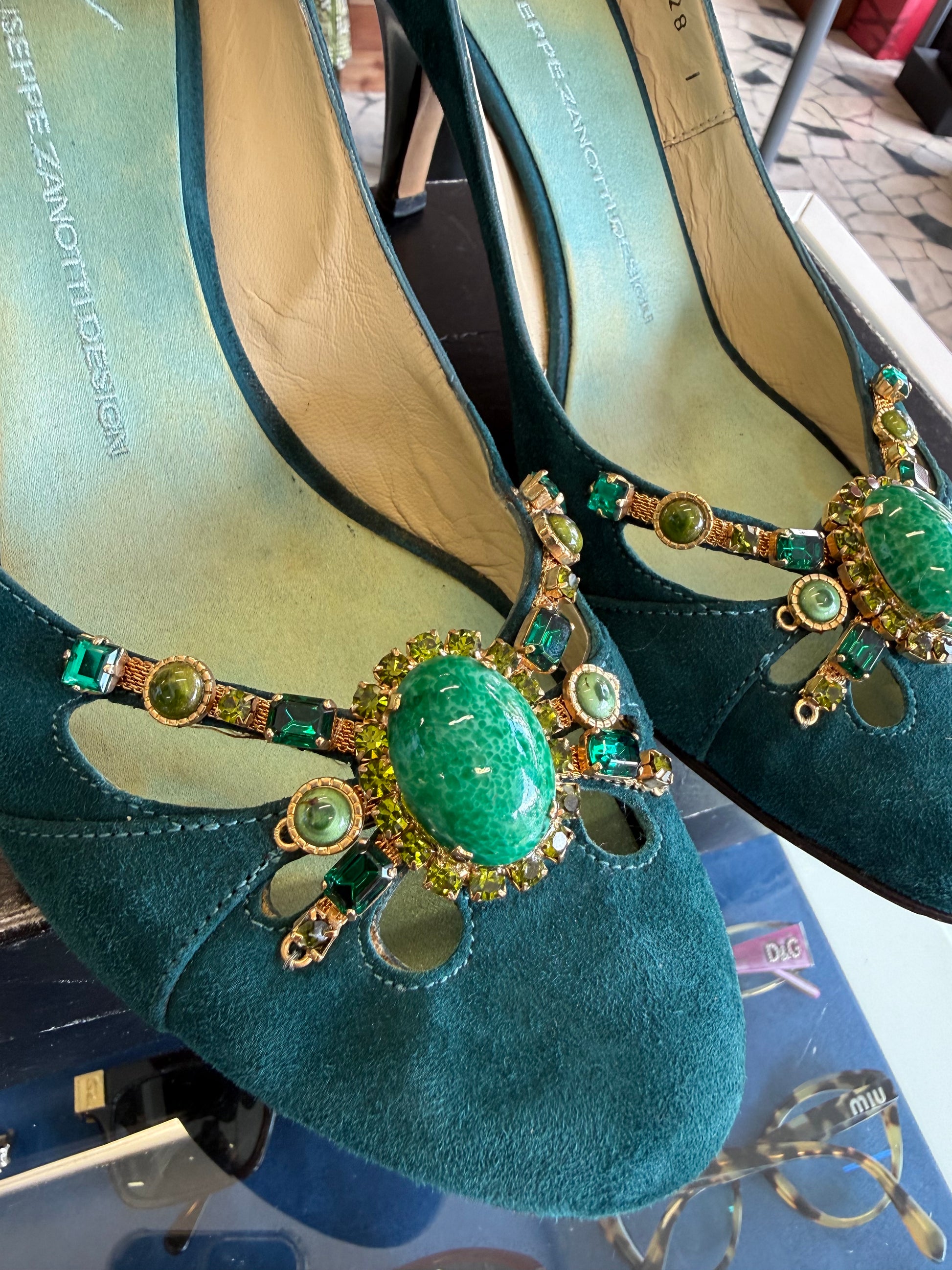 Tacchi Giuseppe Zanotti gioiello petrolio 00s