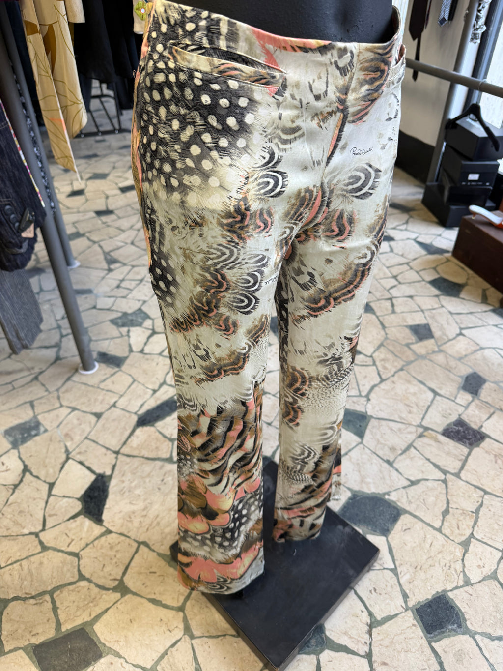 Pantalone Roberto Cavalli SS2004 seta animalier