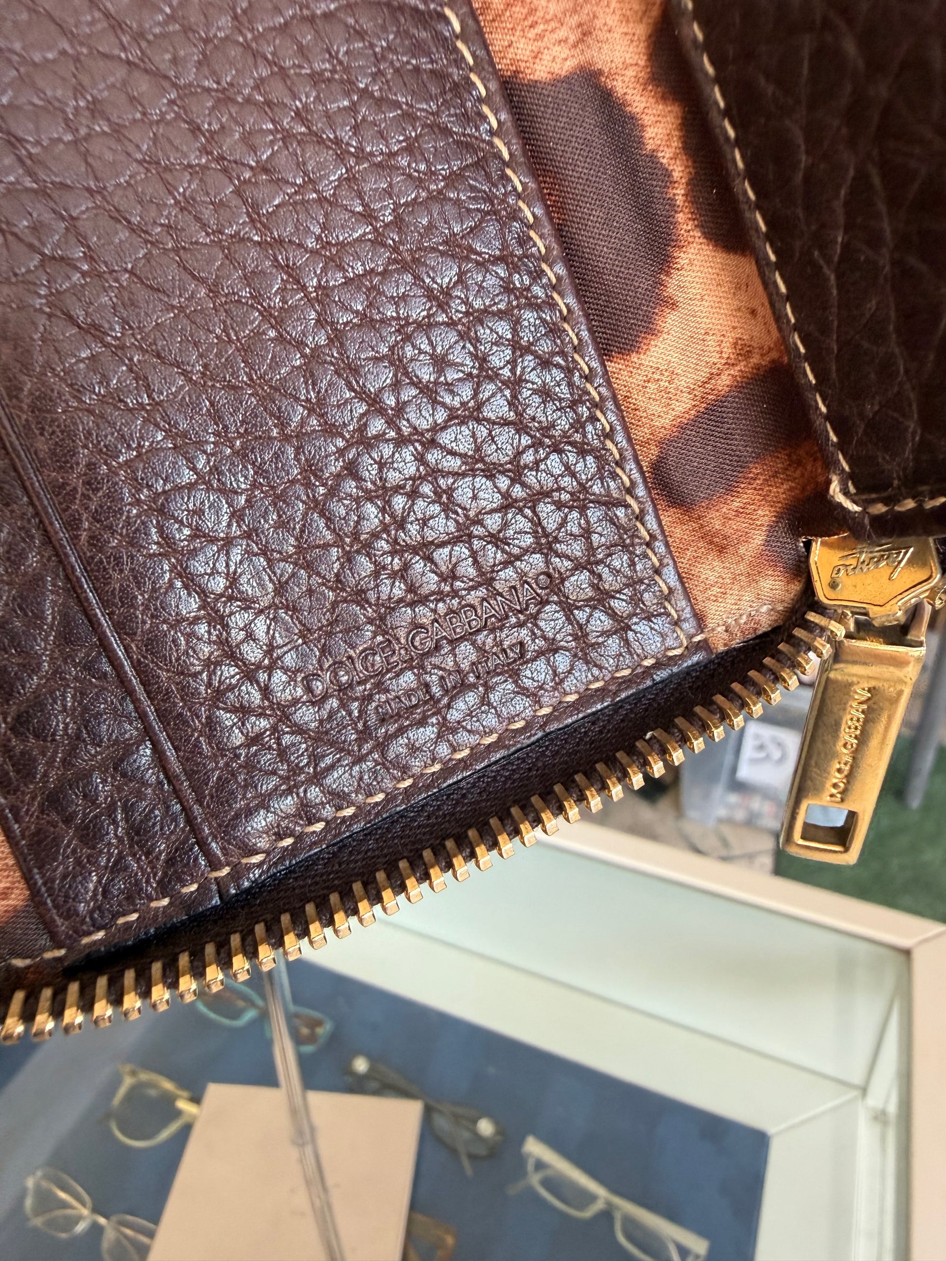 Micro pochette Dolce & Gabbana cavallino leopardato 00s