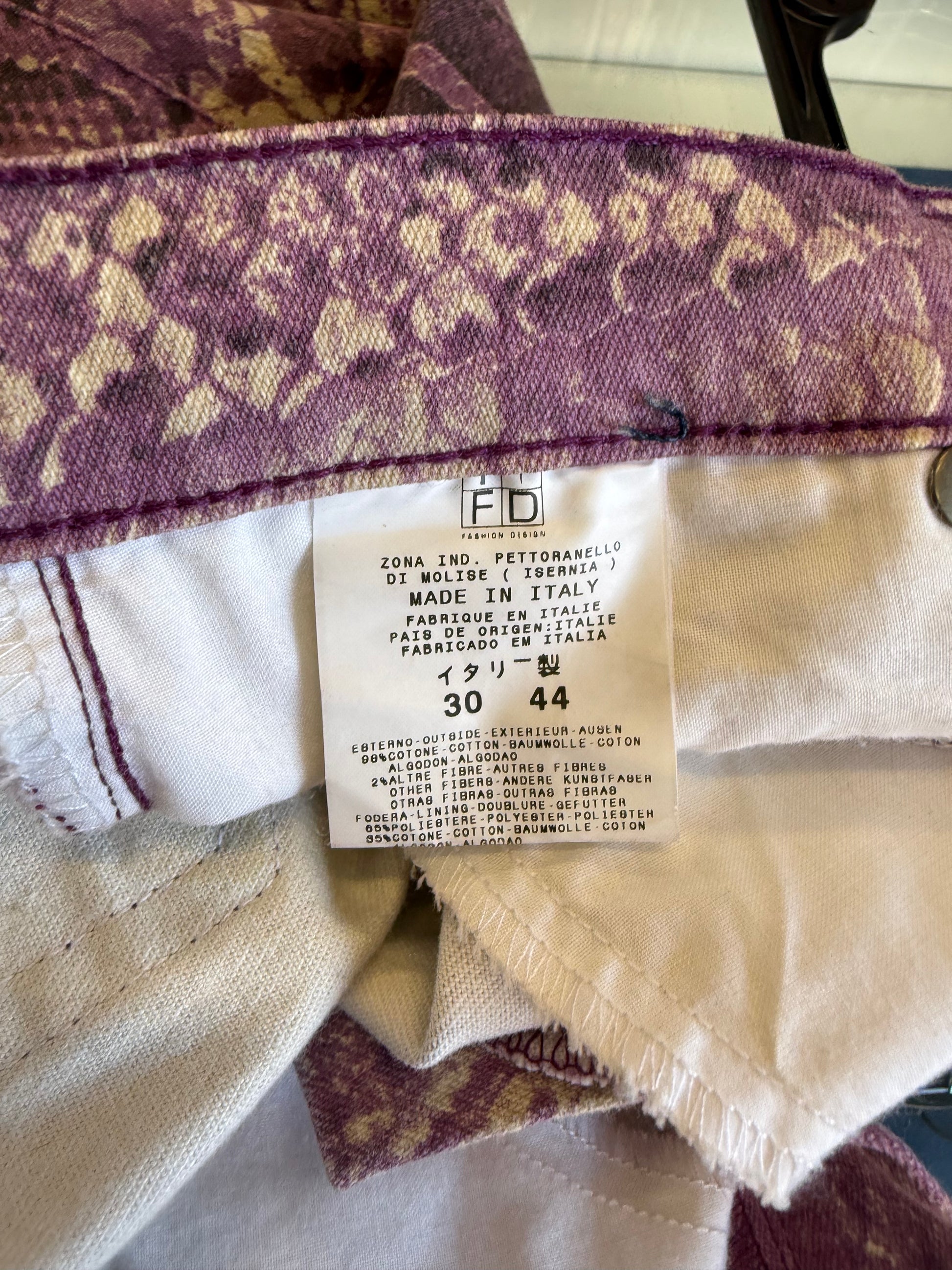 Jeans Roberto Cavalli pitone viola 00s