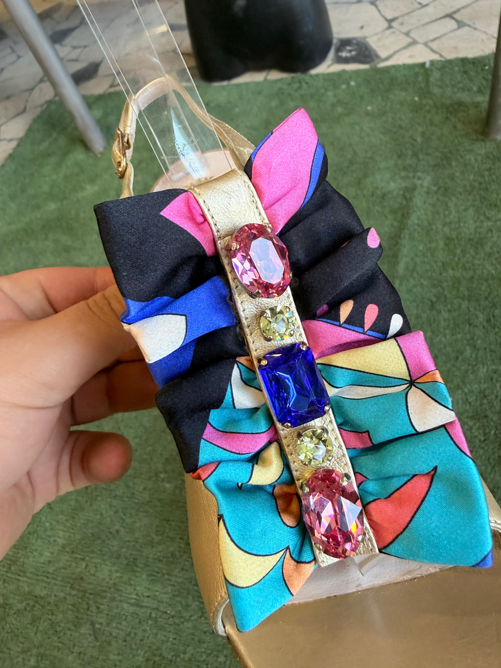 Sandali Emilio Pucci gioiello multicolore 2000s