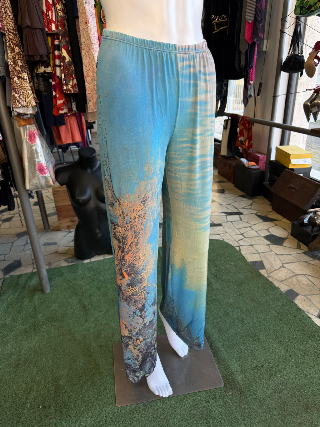 Pantalone Roberto Cavalli stampa barriera corallina 90s