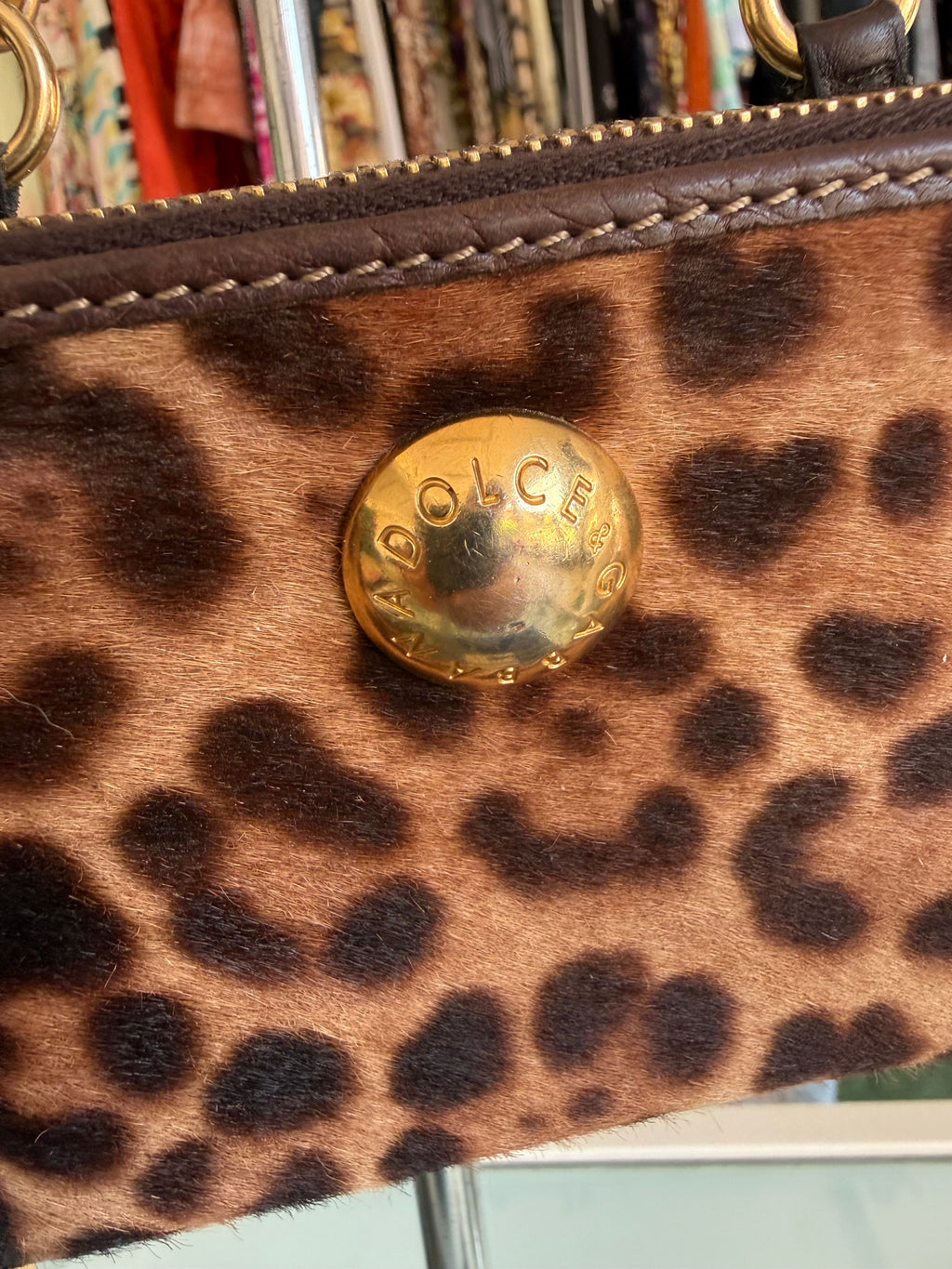 Micro pochette Dolce & Gabbana cavallino leopardato 00s
