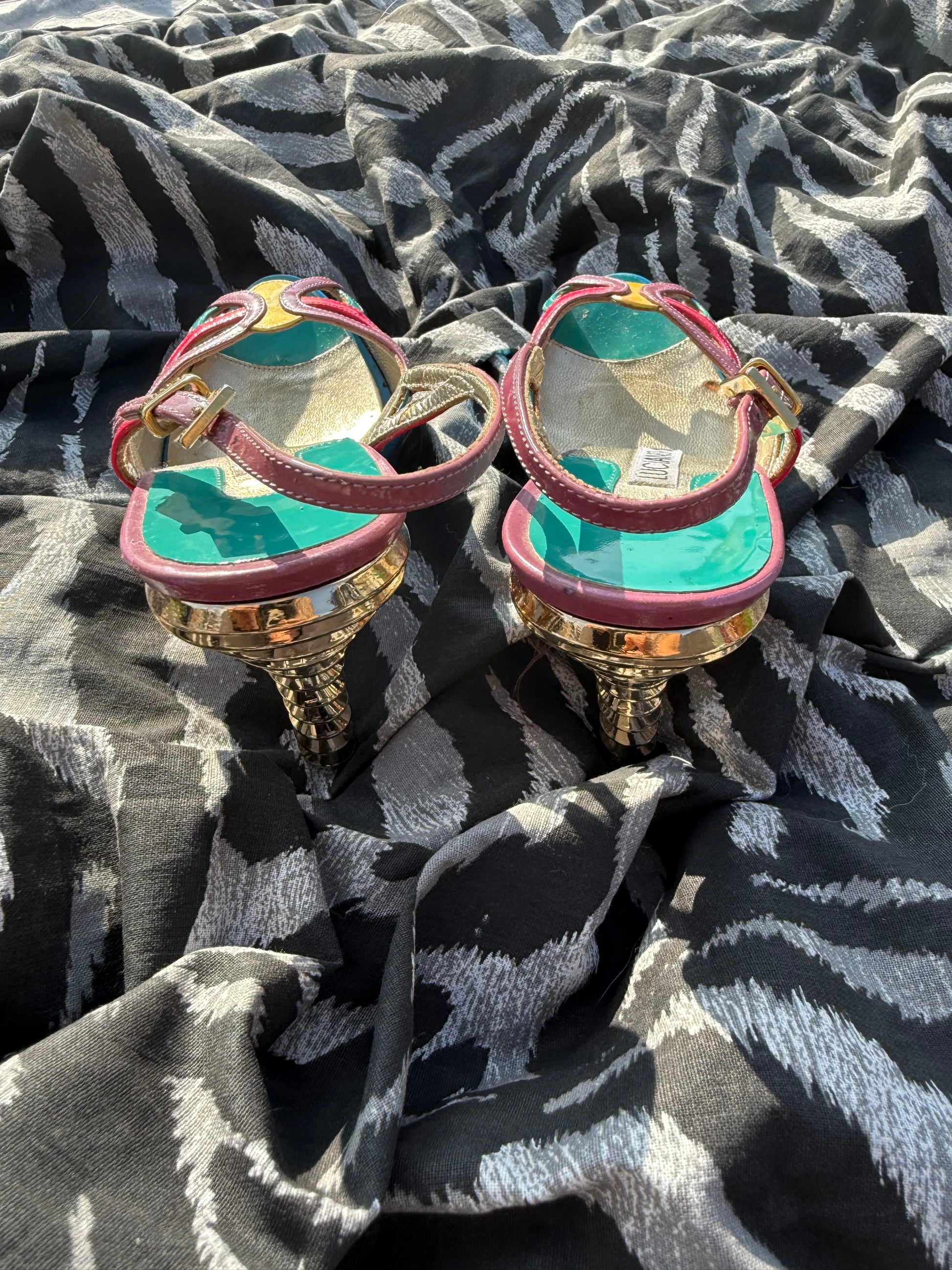 Sandali tacco alto slingback Luciano Padovan anni 90