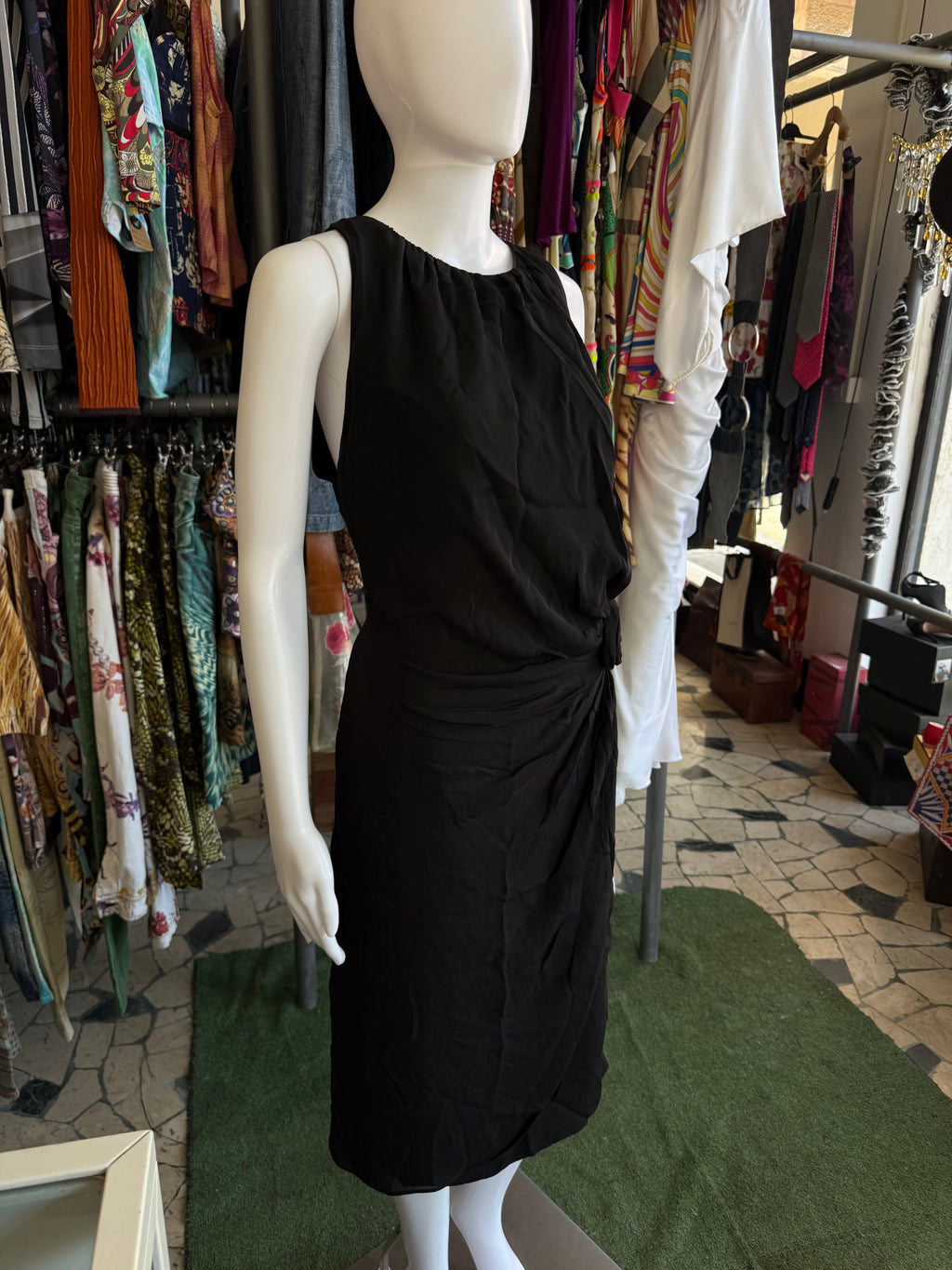 Abito Moschino fiore seta 2000s