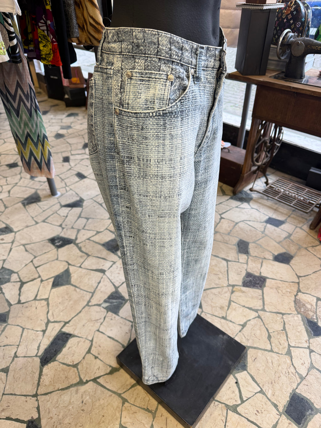Jeans Roberto Cavalli SS1997 fieno e paglia blu
