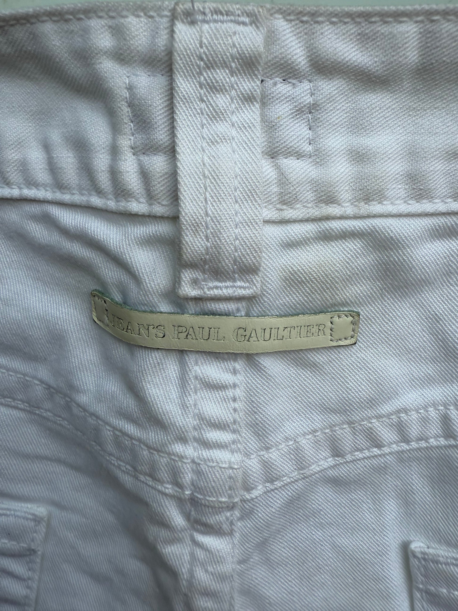 Jeans Jean Paul Gaultier con dettagli in pelle