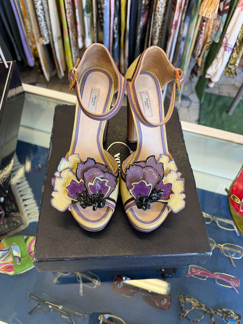 Sandali Prada SS2008 fiore viola