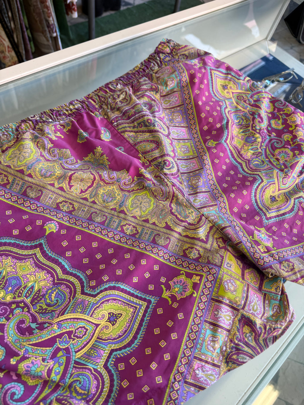 Costume da bagno Etro stampa paisley viola 00s