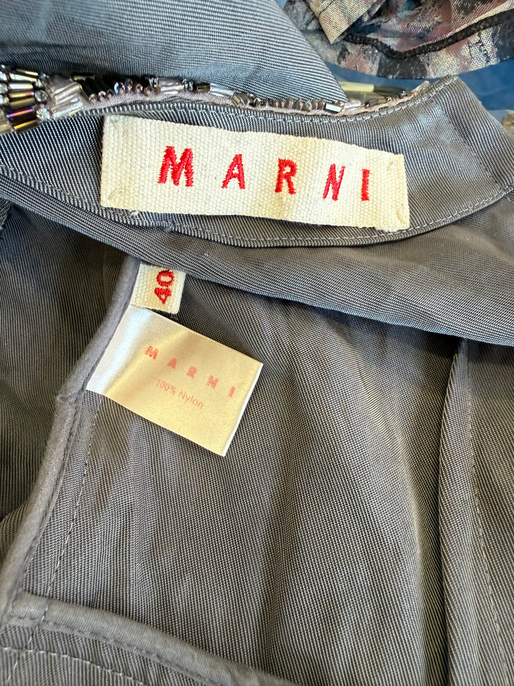 Abito Marni in nylon ricamato 00s