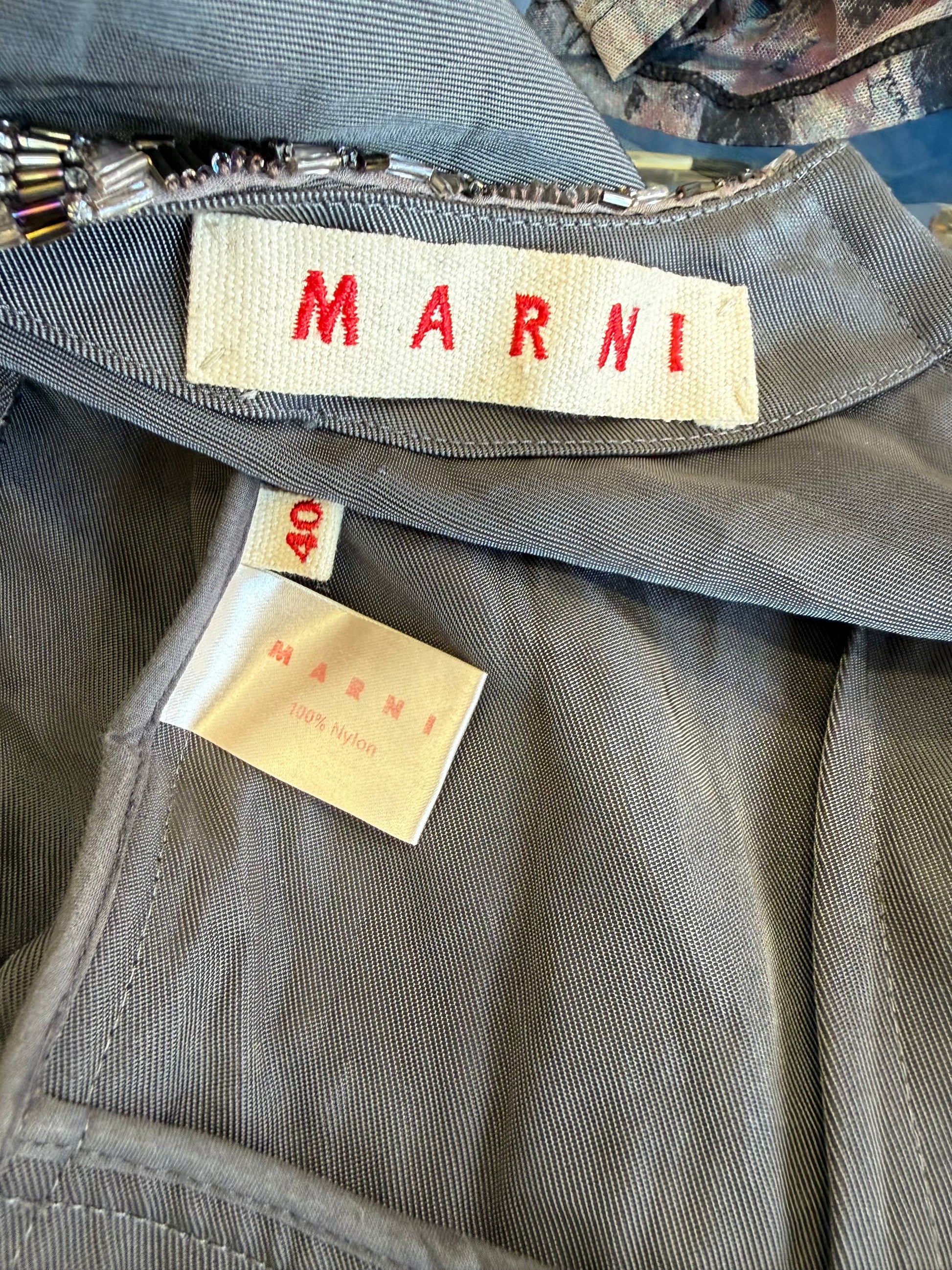 Abito Marni in nylon ricamato 00s