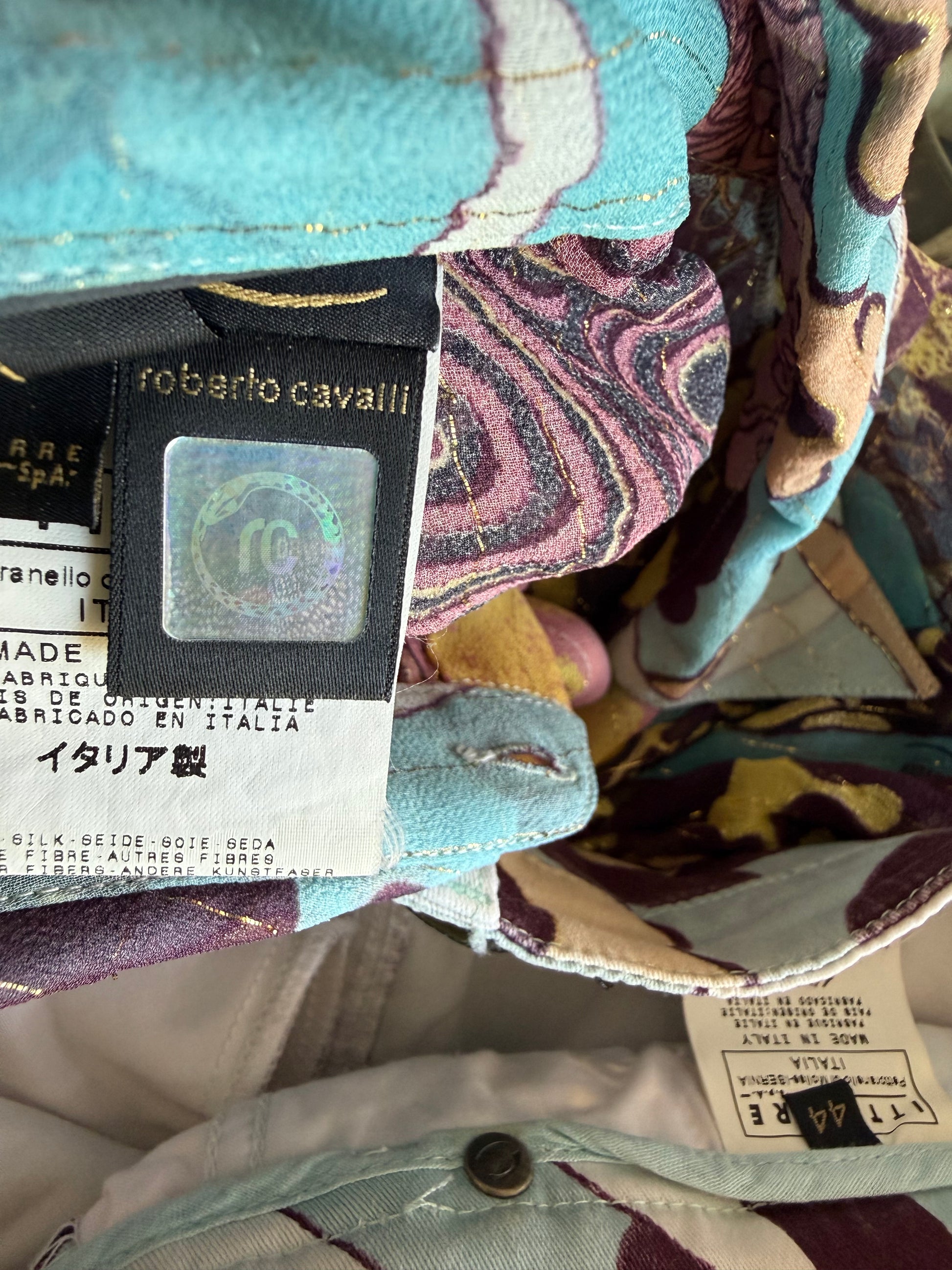 Completo Roberto Cavalli Just Sirena e fiori 2000s