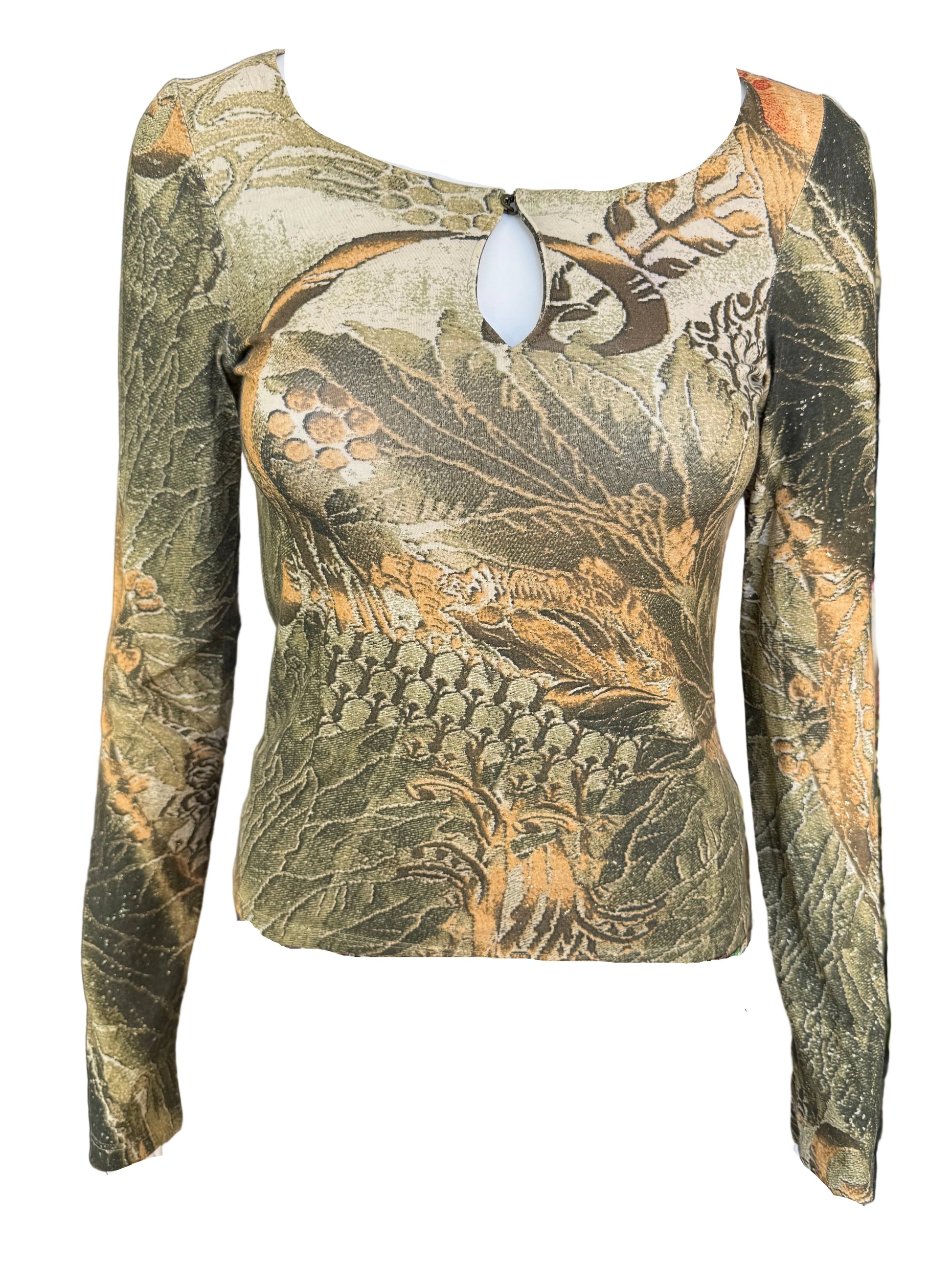 Top Roberto Cavalli fine 90s bosco e piante