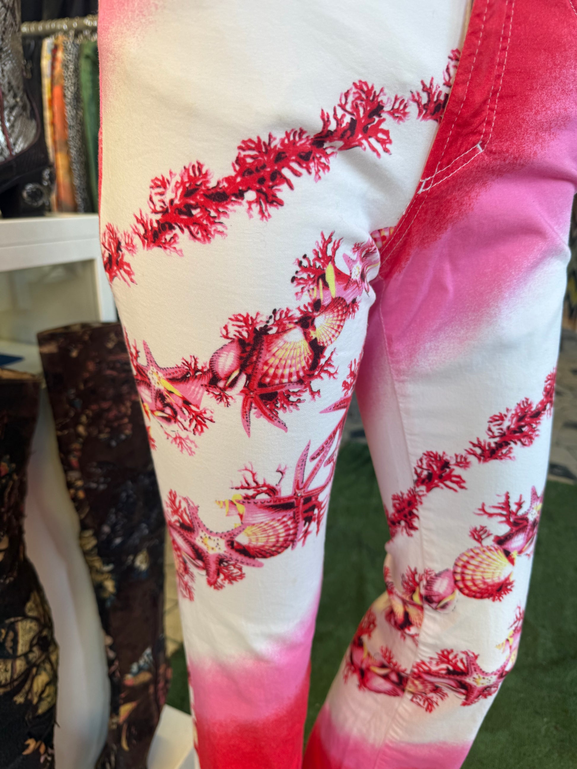 Jeans Versace coralli e conchiglie 2000”