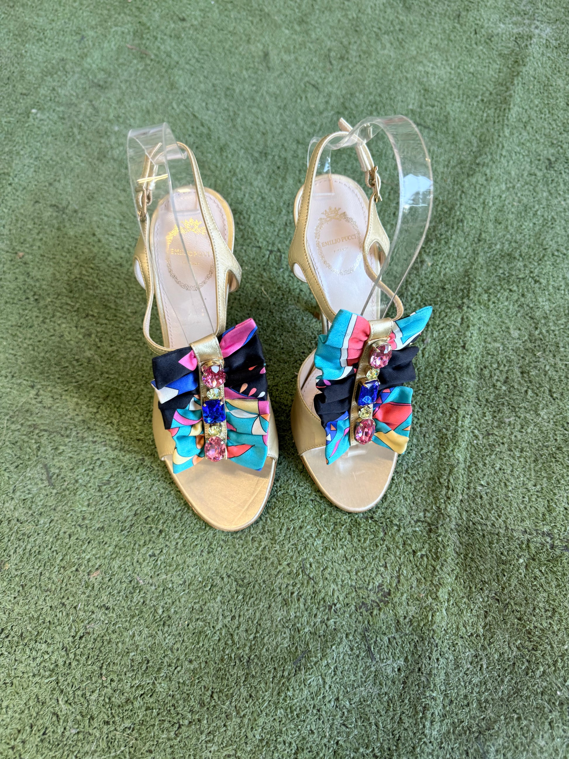 Sandali Emilio Pucci gioiello multicolore 2000s