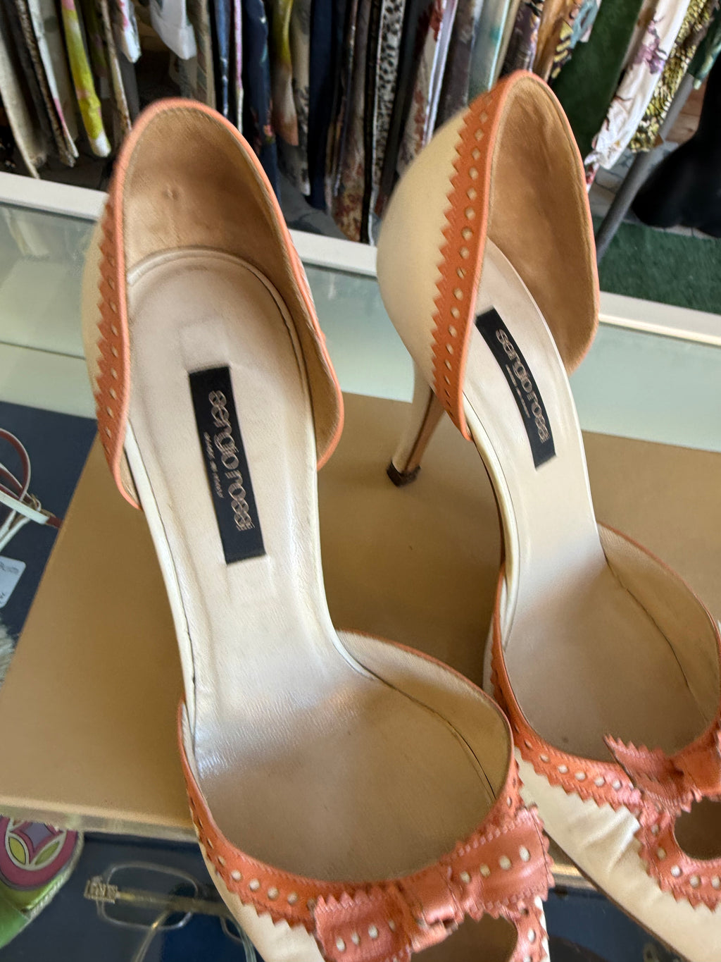 Tacchi décolleté Sergio Rossi fiocco rosa 00s