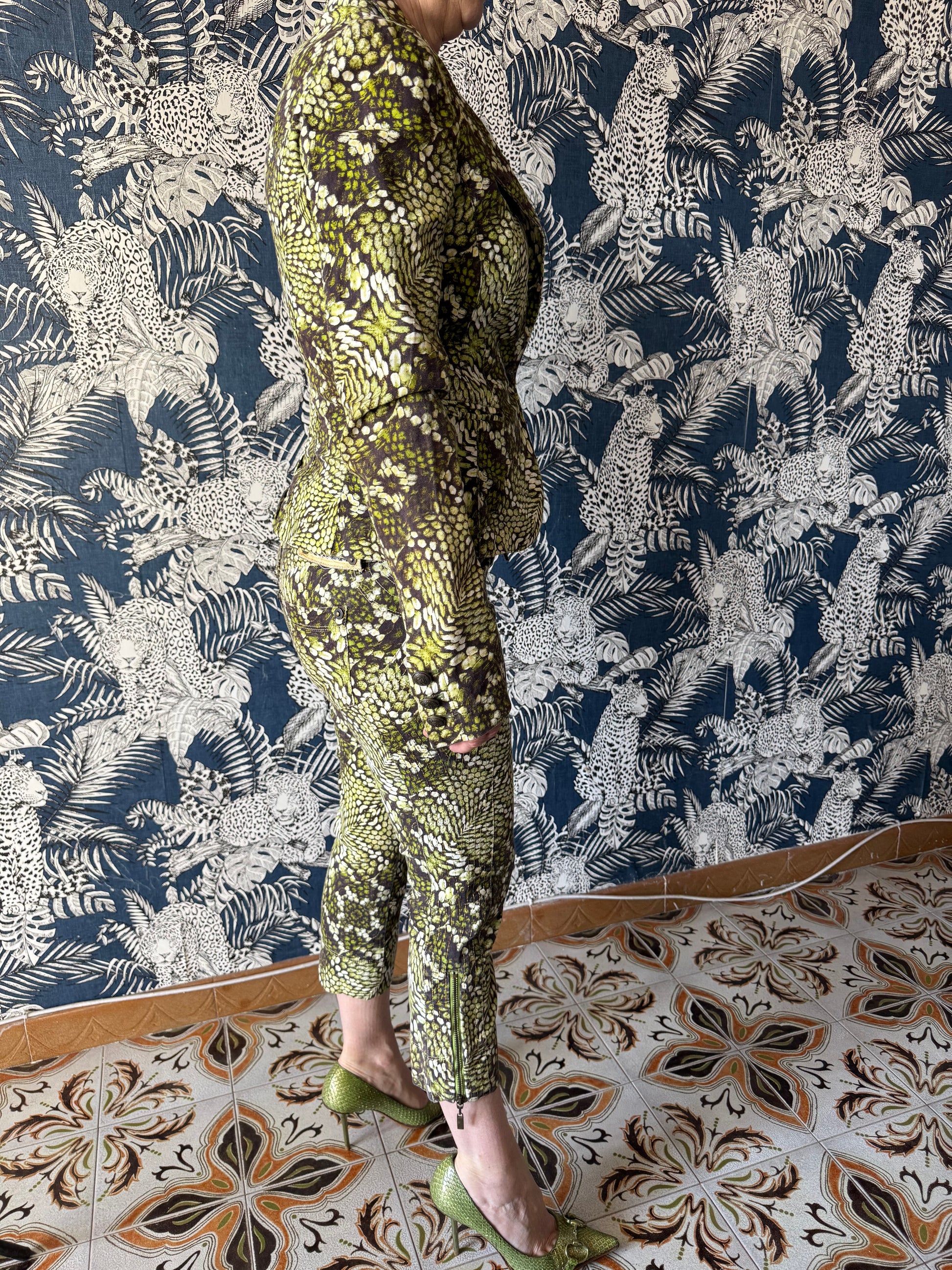 Abito completo pitone verde Roberto Cavalli Just 2000”
