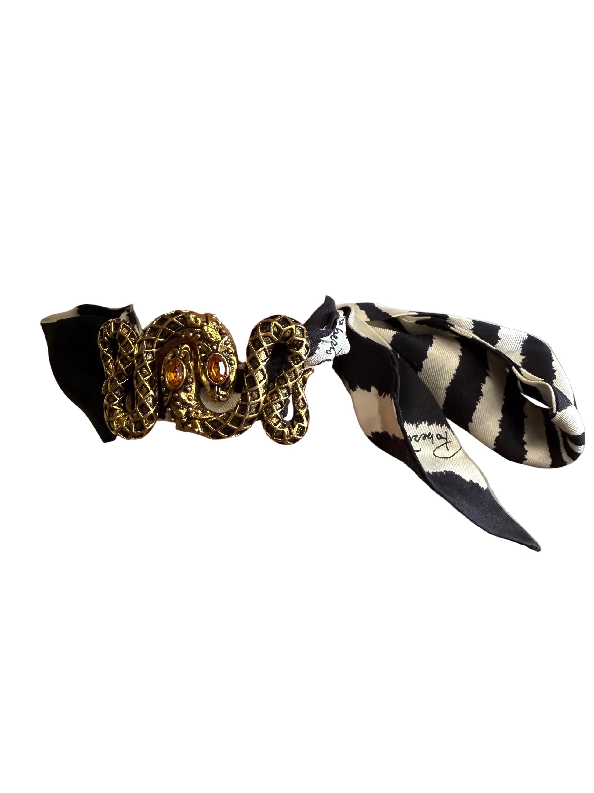 Bracciale gioiello Roberto Cavalli seta e metallo zebra FW2007