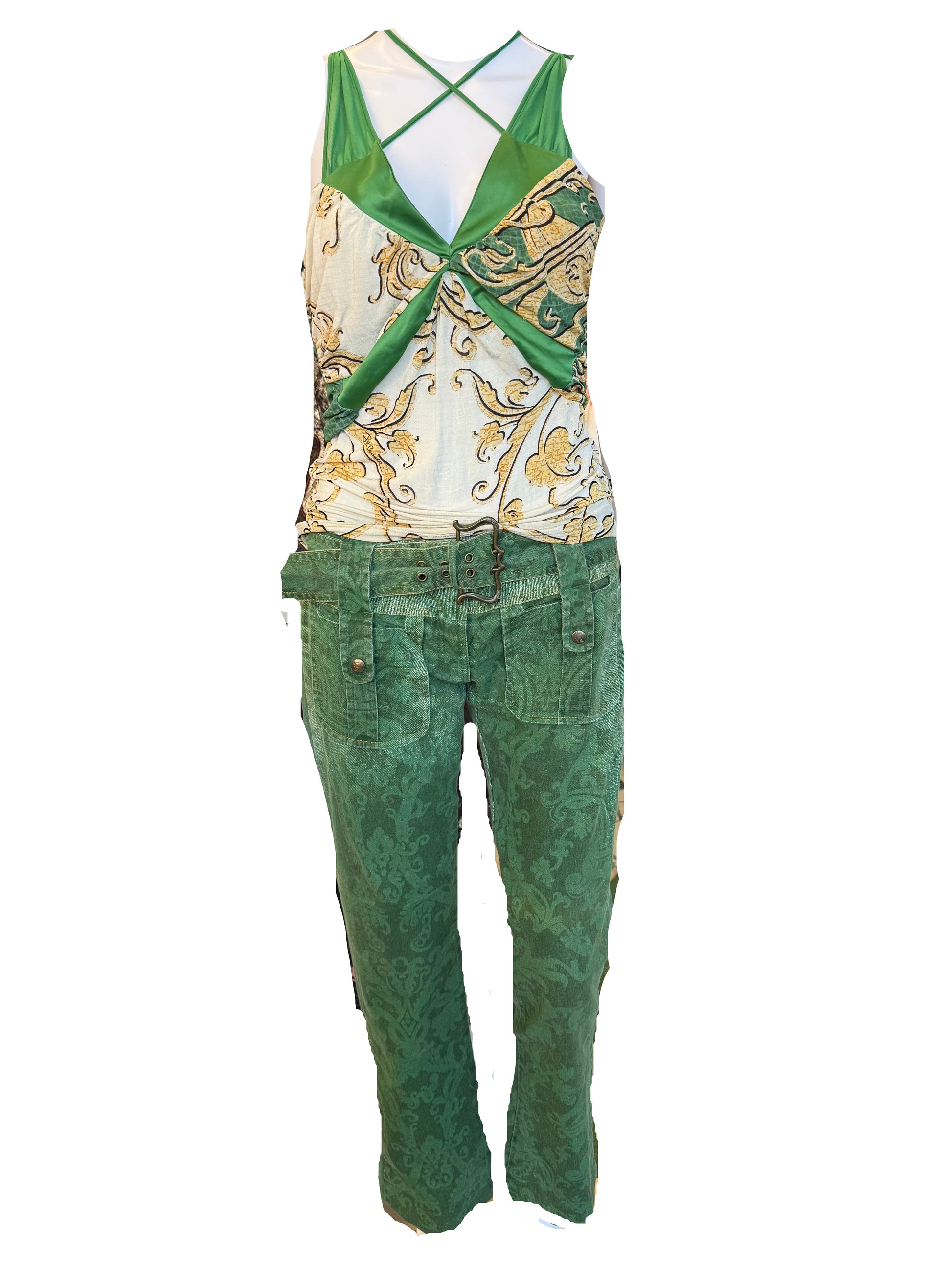 Set Roberto Cavalli verde barocco