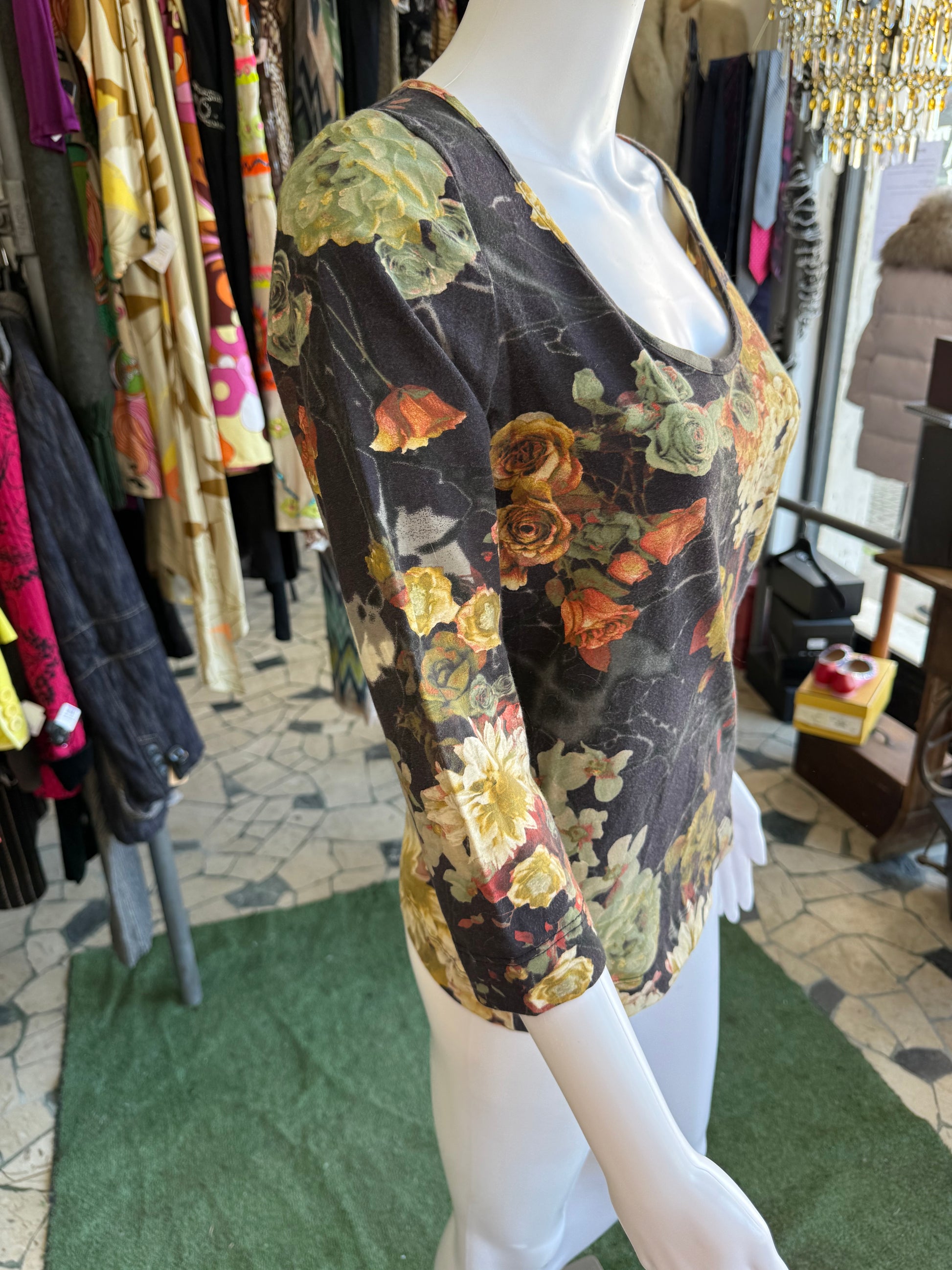 Top Roberto Cavalli floreale 2000s