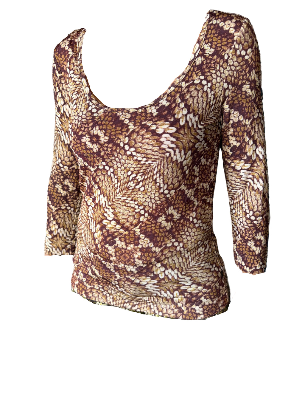 Top manica lunga pitone marrone Roberto Cavalli Just 2000”