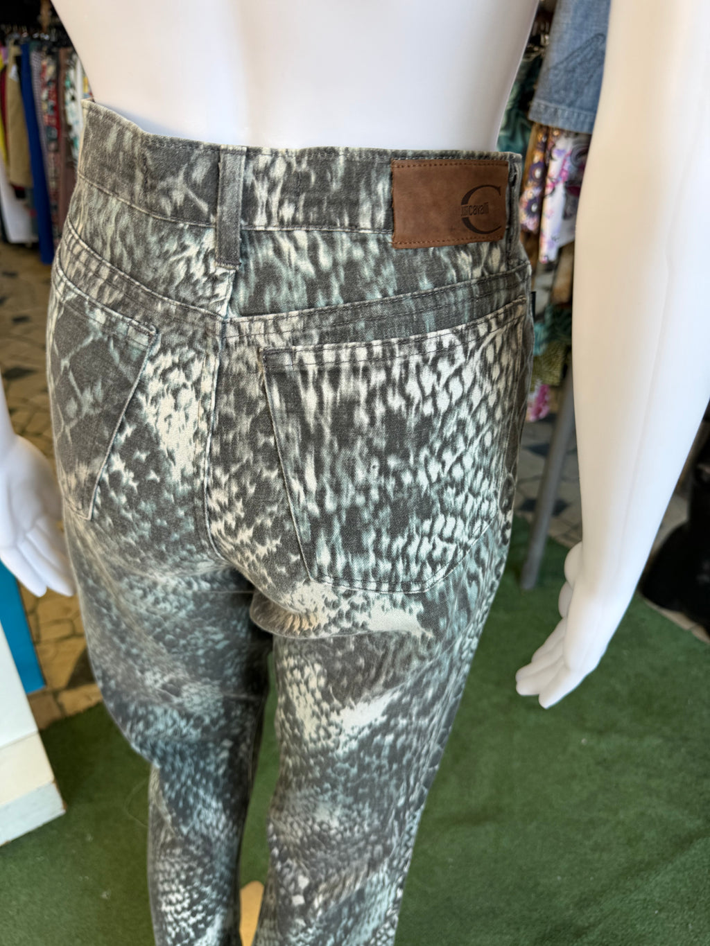 Jeans Roberto Cavalli pitone azzurro 00s