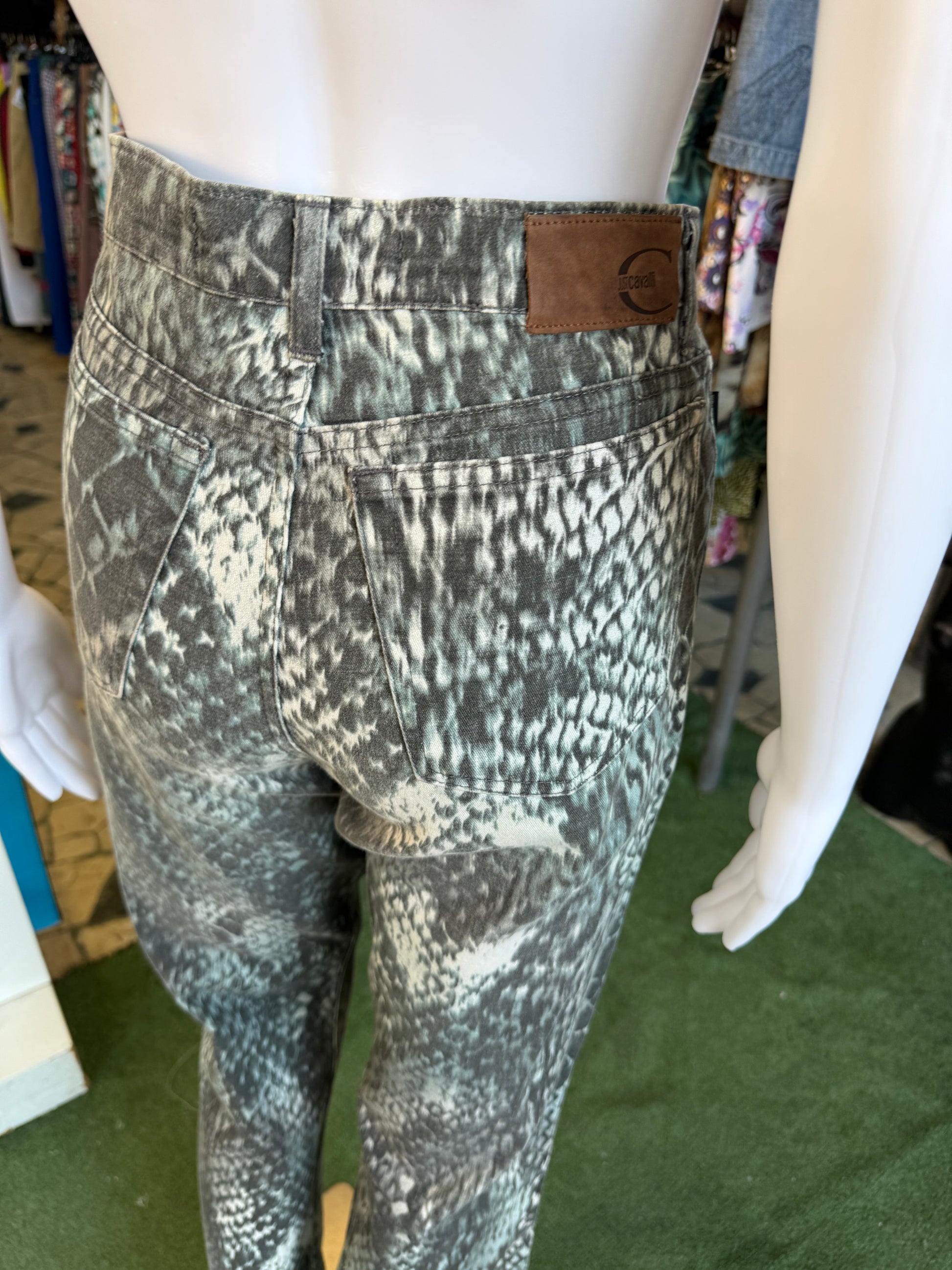 Jeans Roberto Cavalli pitone azzurro 00s