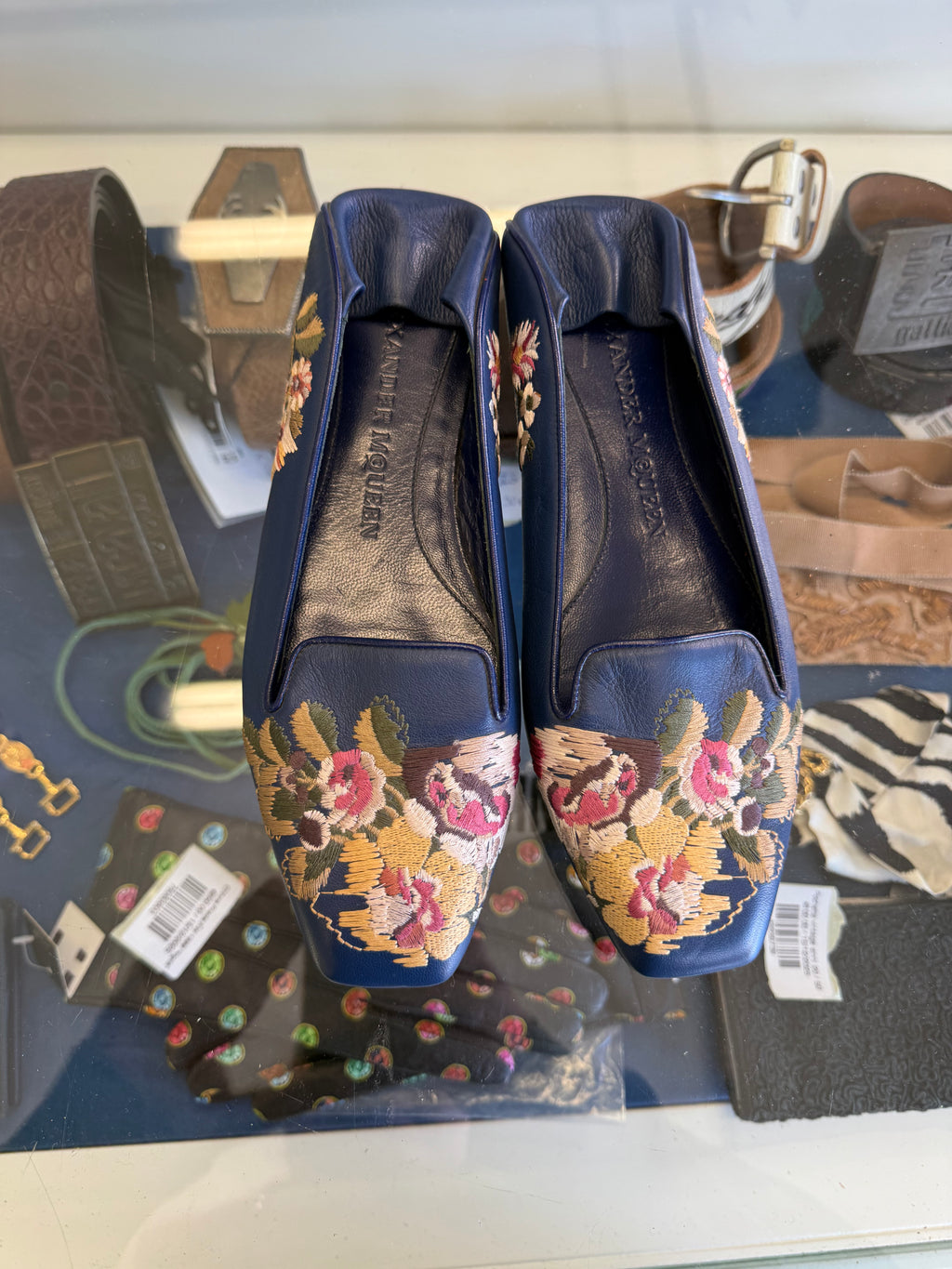 Ballerine sabot Alexander McQueen nuove, ricami floreali