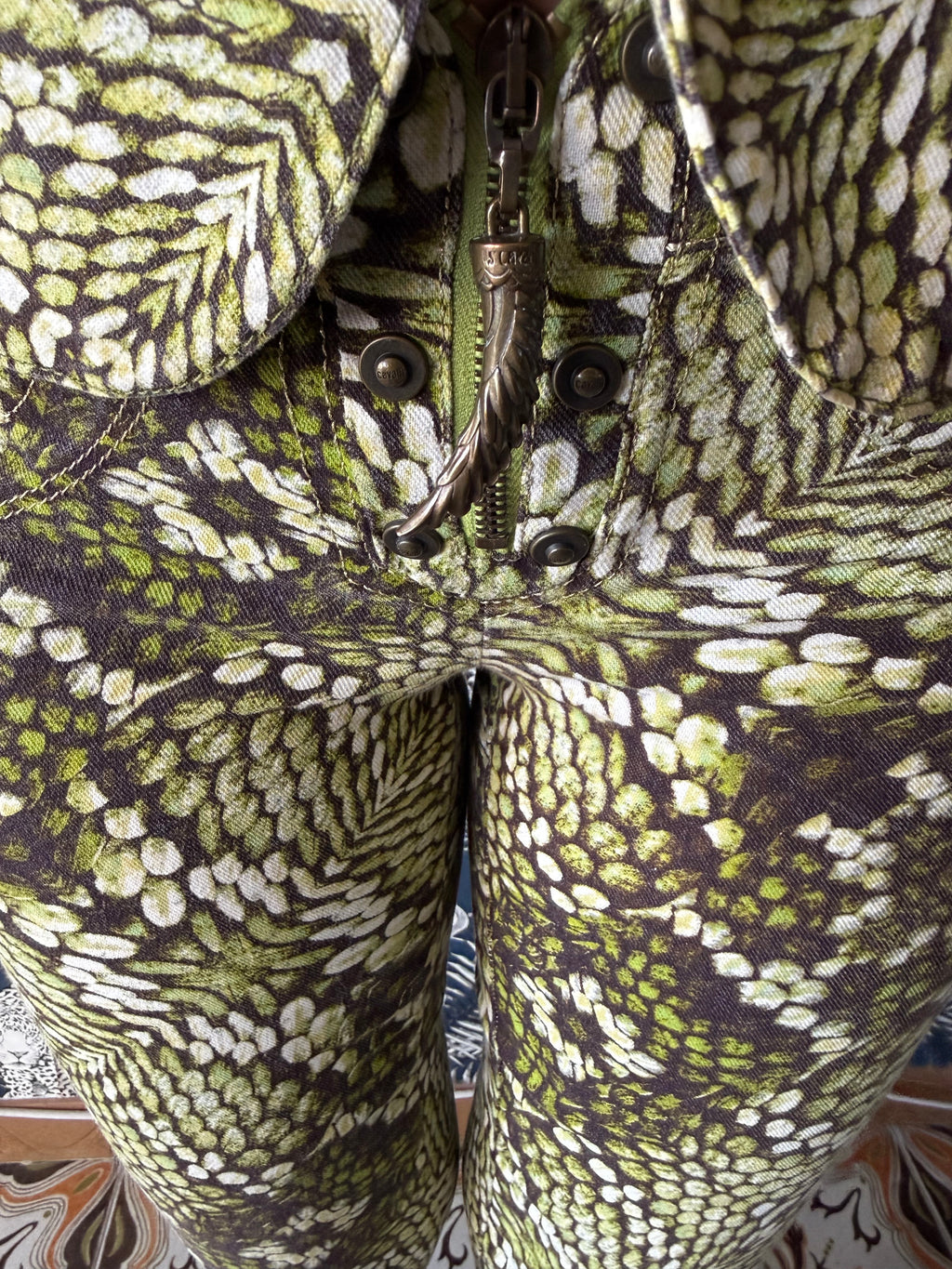 Abito completo pitone verde Roberto Cavalli Just 2000”