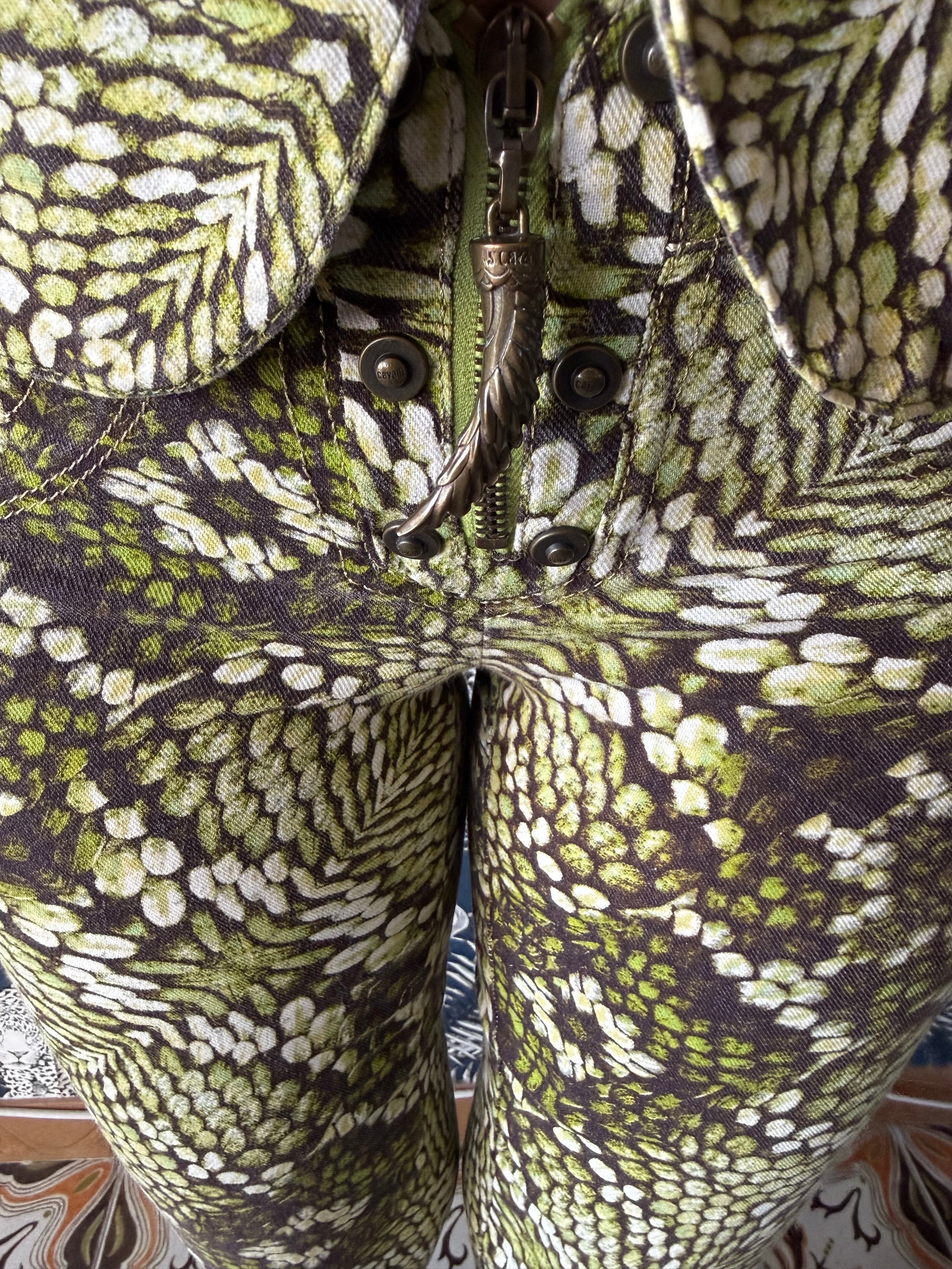 Abito completo pitone verde Roberto Cavalli Just 2000”