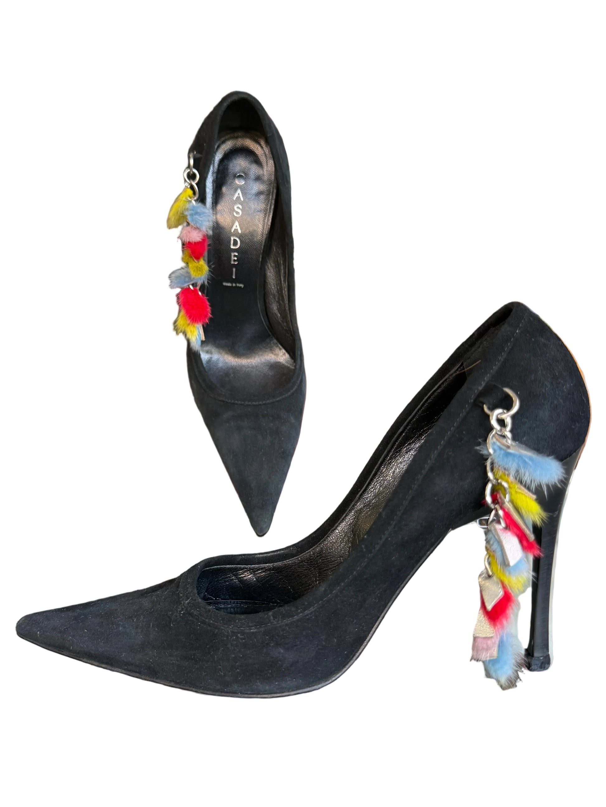 Tacchi décolleté Casadei dettagli in visone multicolore