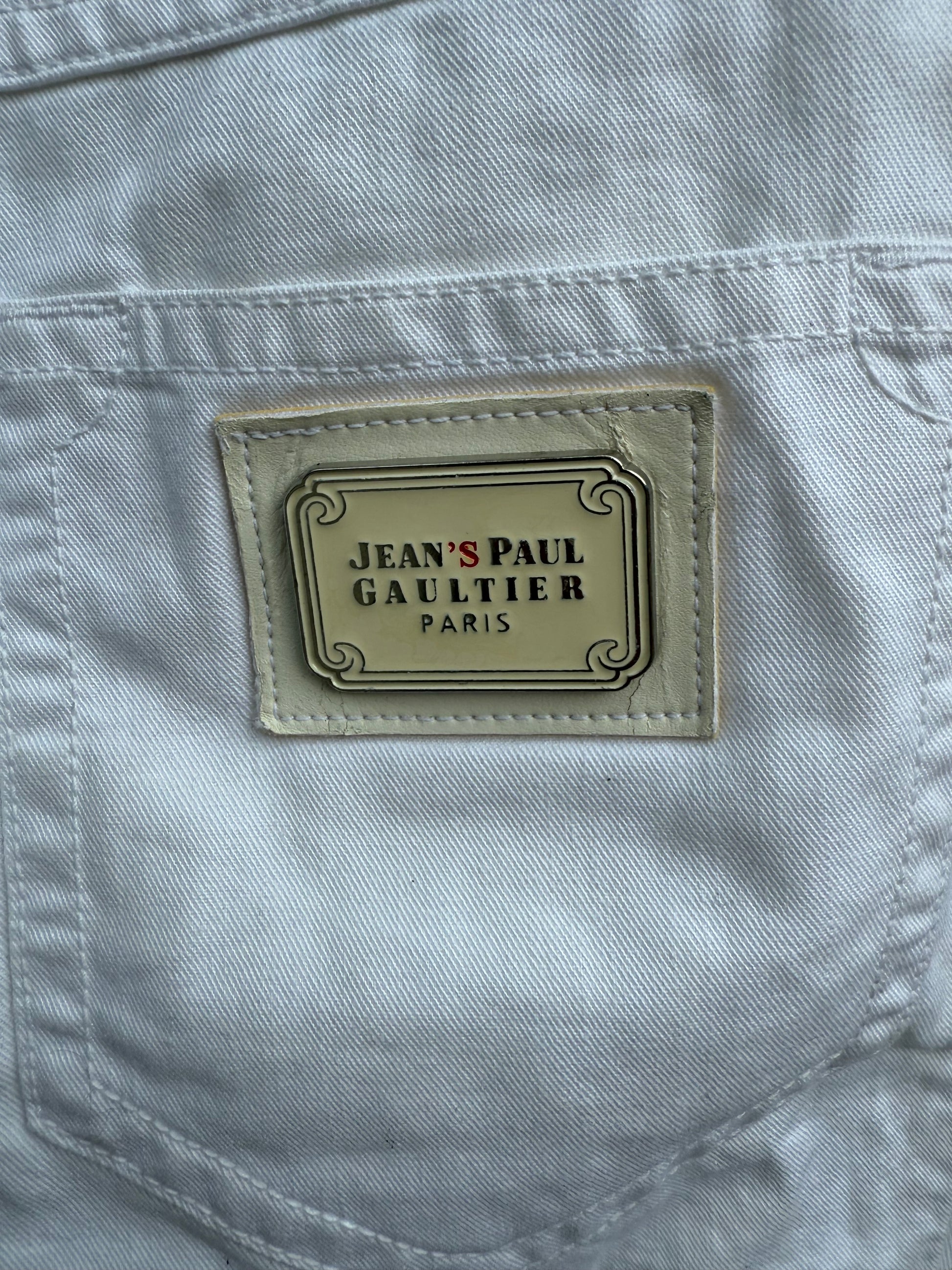Jeans Jean Paul Gaultier con dettagli in pelle