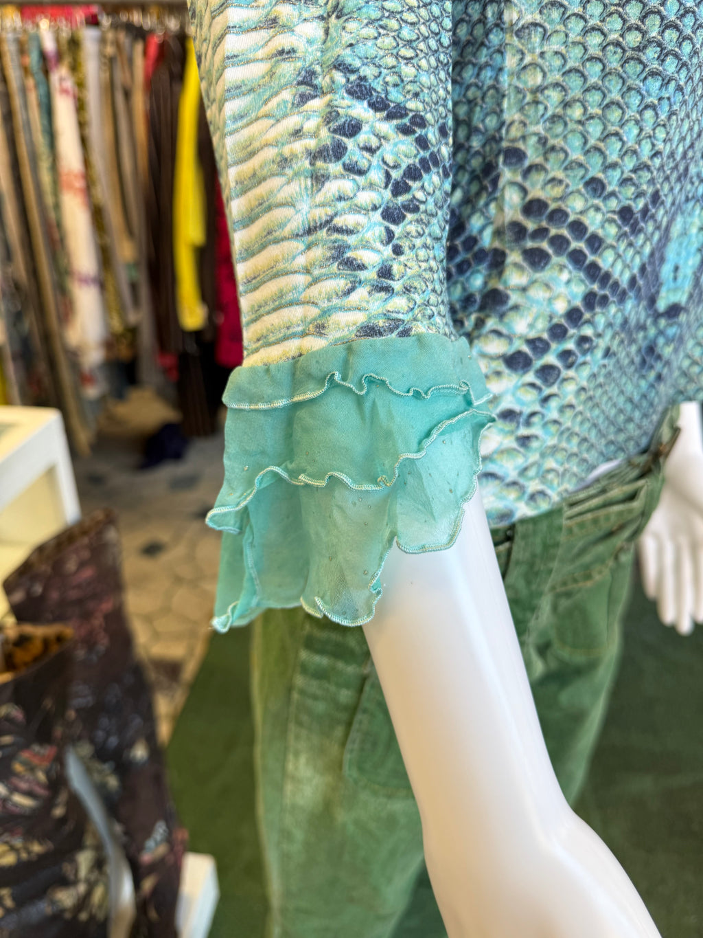 Top Roberto Cavalli SS2000 blue Python