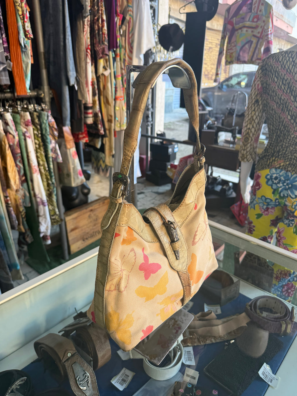 Borsa Valentino Garavani SS2004 farfalle e pelle croco