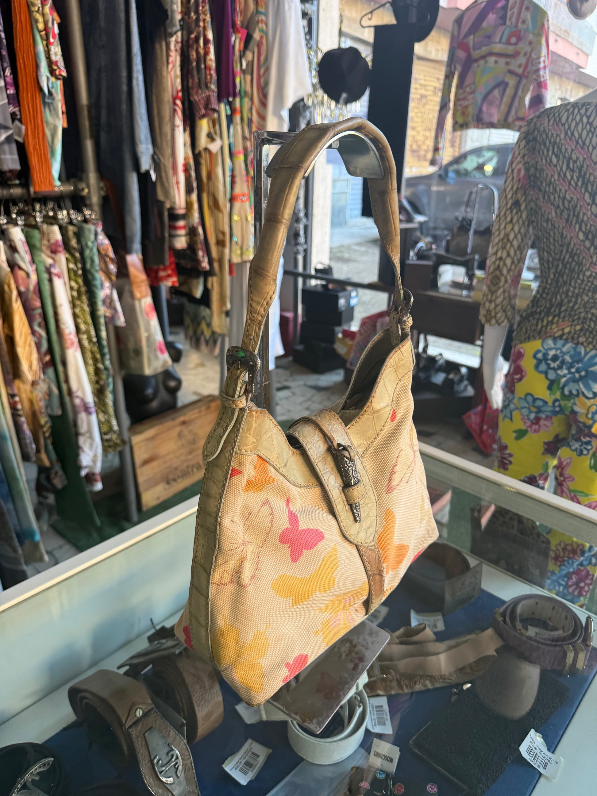 Borsa Valentino Garavani SS2004 farfalle e pelle croco